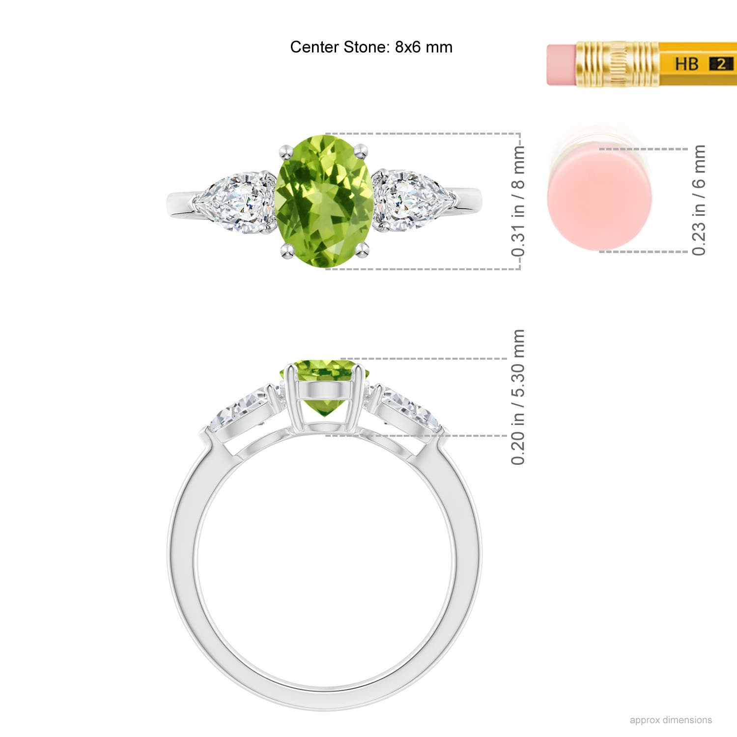 AAA - Peridot / 2.15 CT / 14 KT White Gold