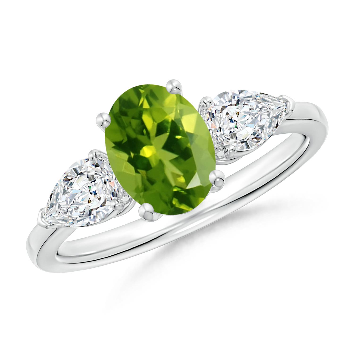 AAAA - Peridot / 2.15 CT / 14 KT White Gold