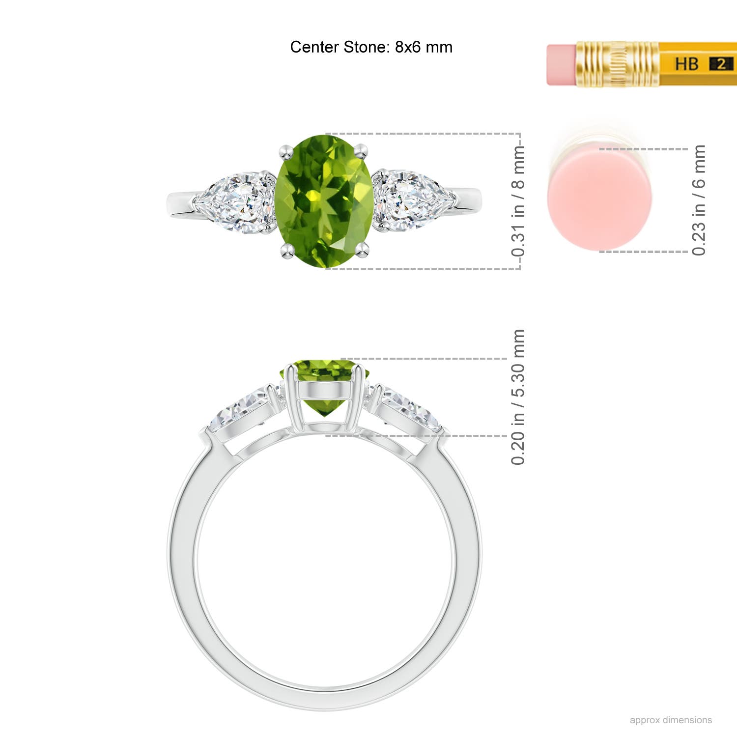 AAAA - Peridot / 2.15 CT / 14 KT White Gold