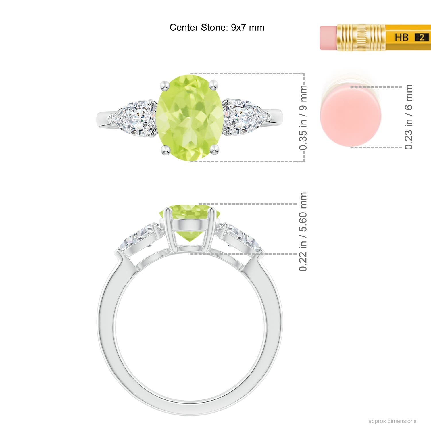 A - Peridot / 2.7 CT / 14 KT White Gold