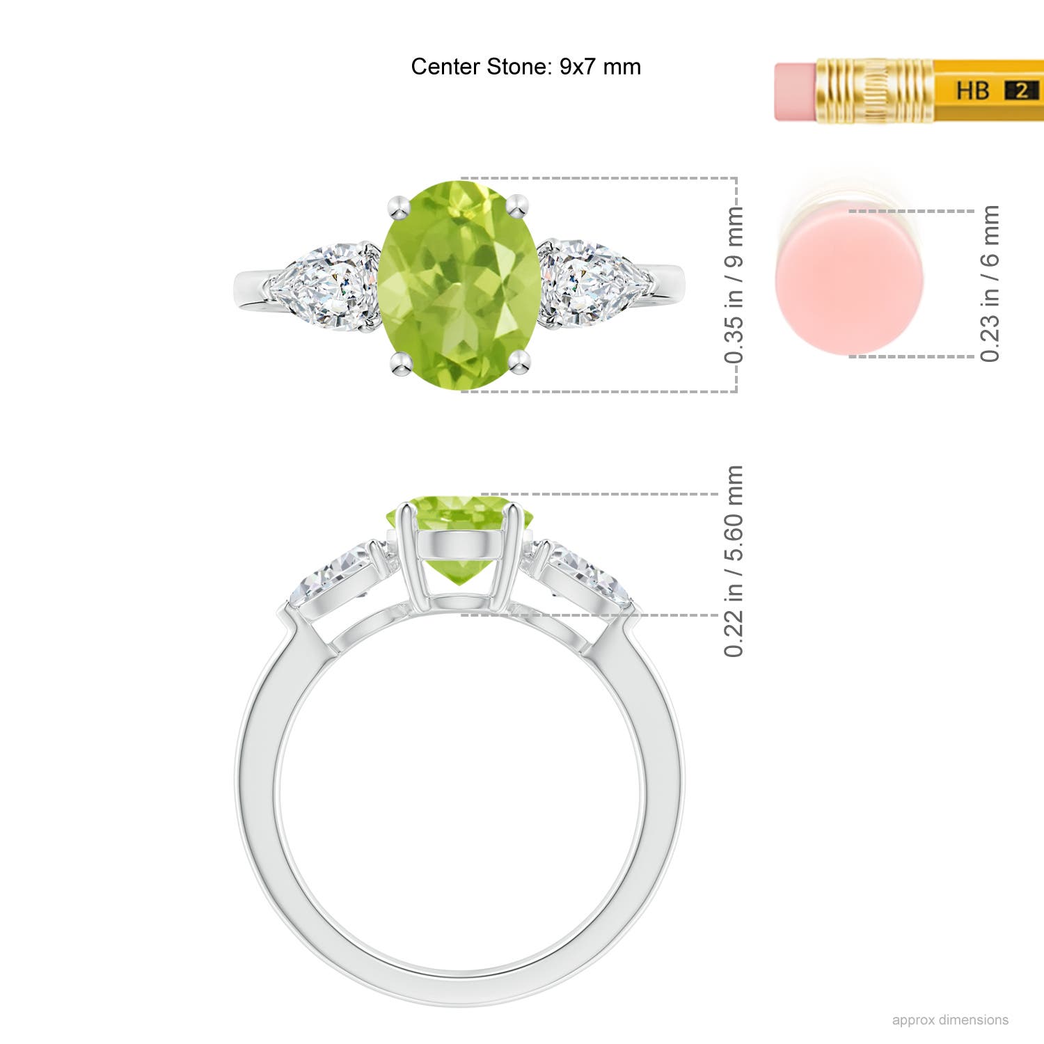 AA - Peridot / 2.7 CT / 14 KT White Gold