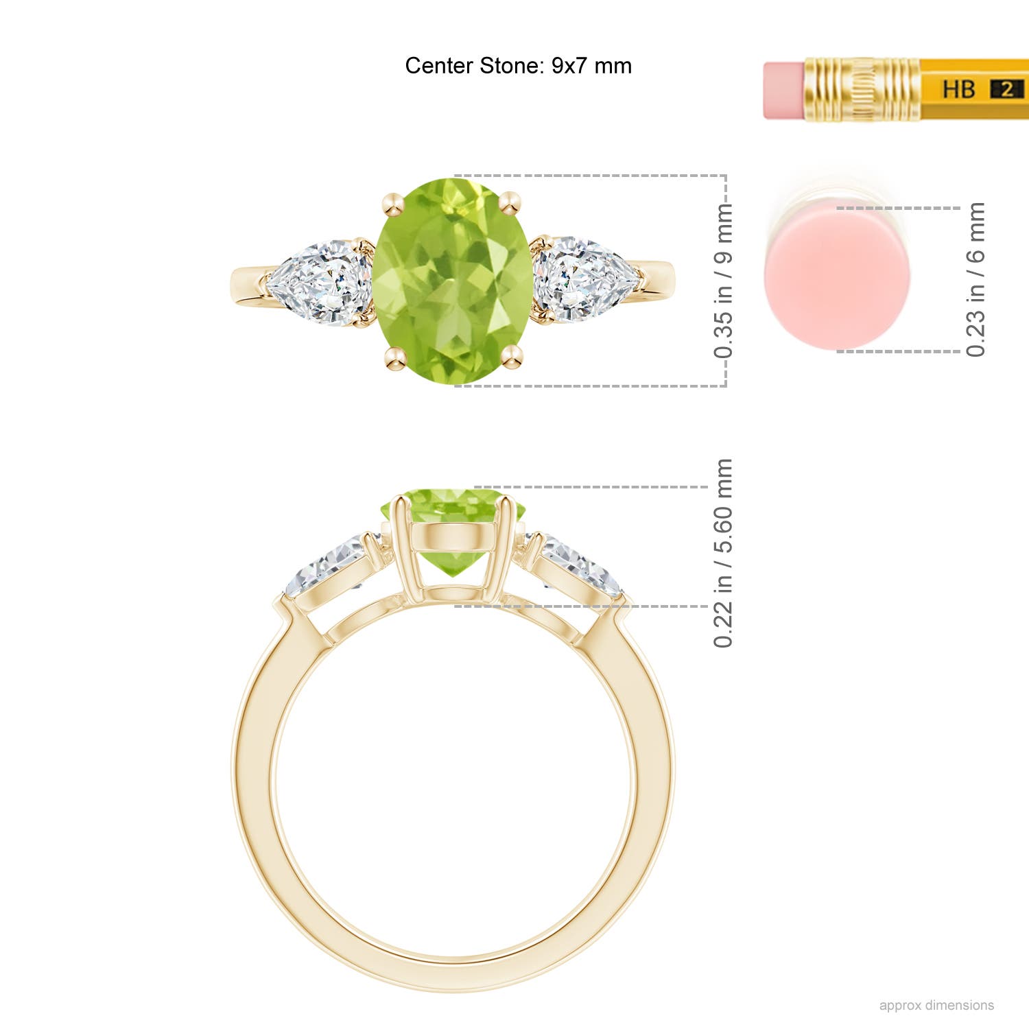 AA - Peridot / 2.7 CT / 14 KT Yellow Gold