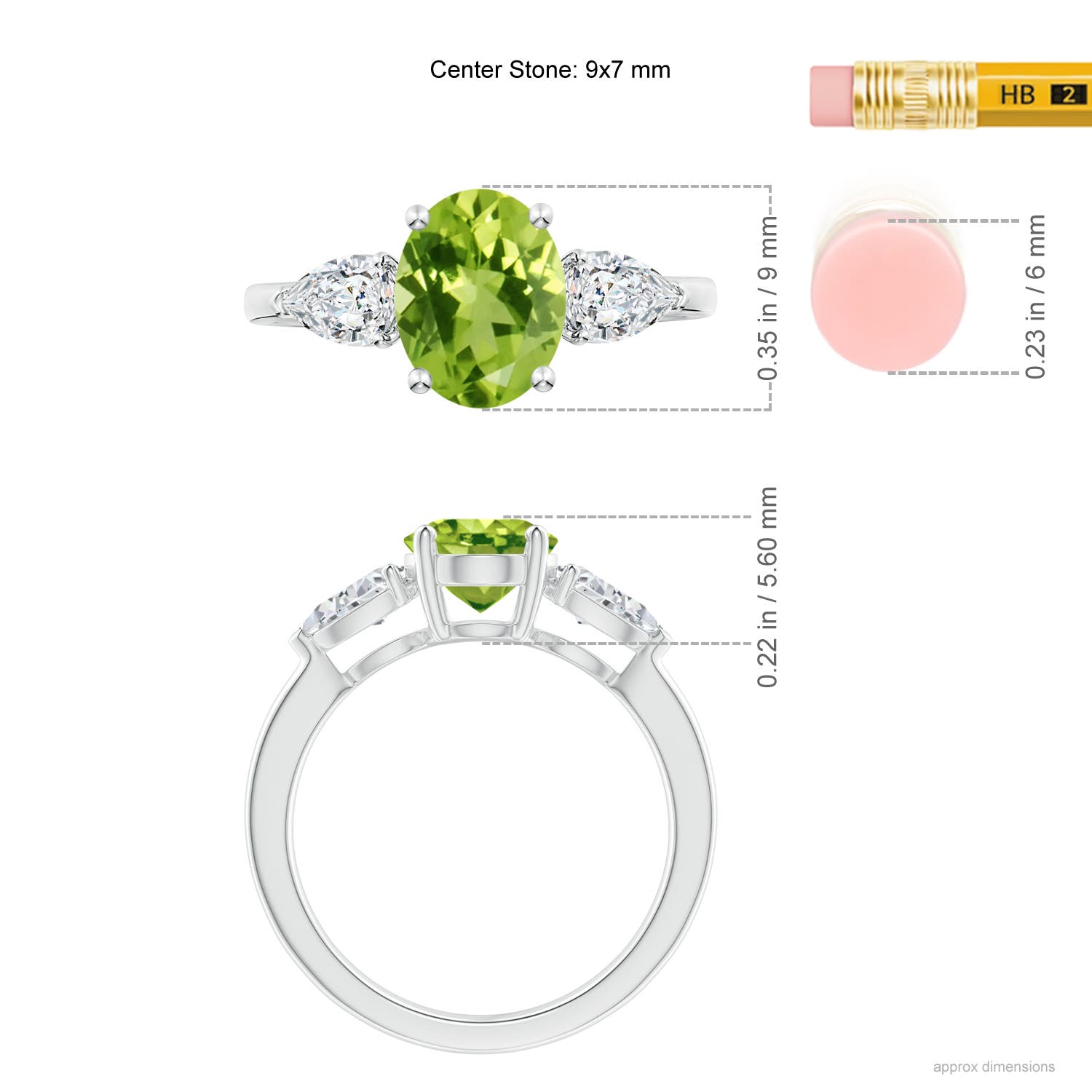 AAA - Peridot / 2.7 CT / 14 KT White Gold