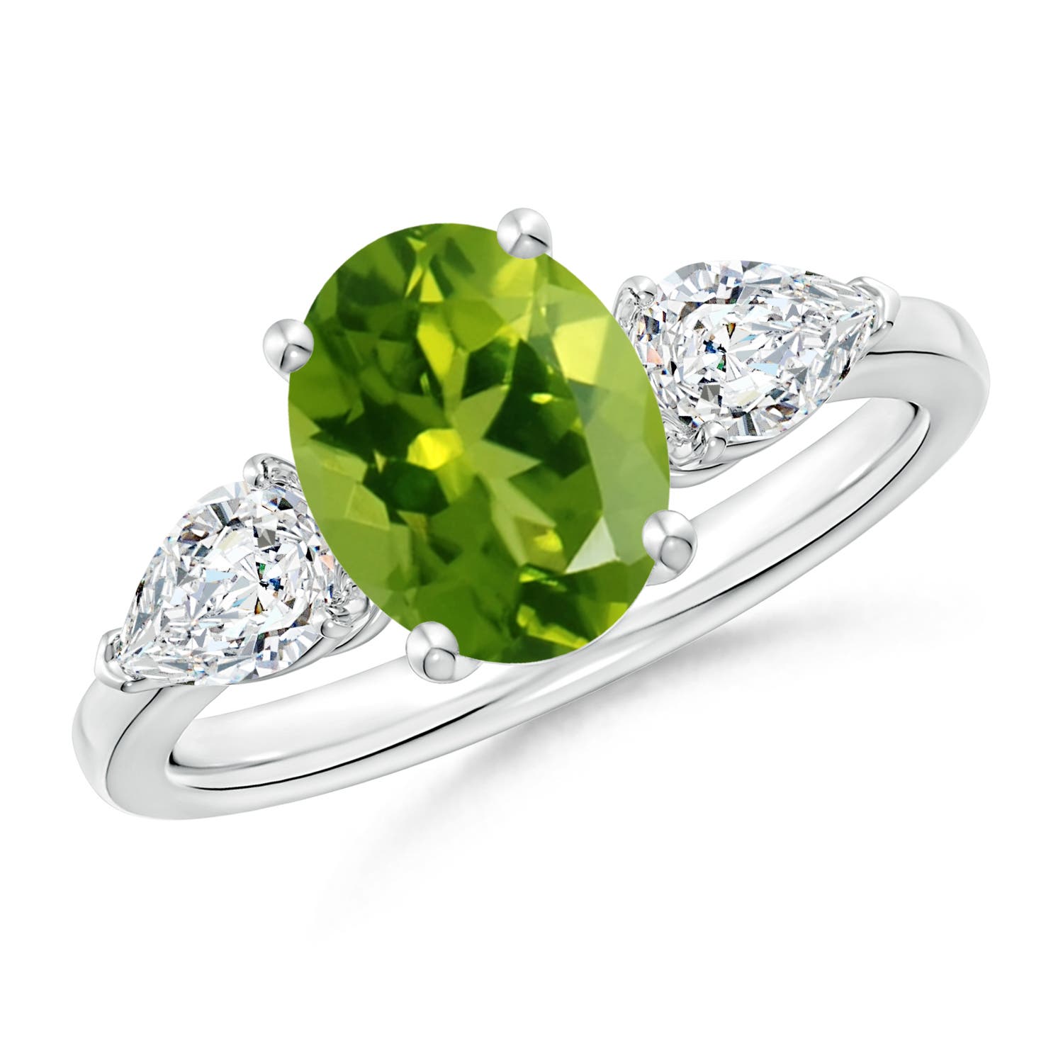 AAAA - Peridot / 2.7 CT / 14 KT White Gold