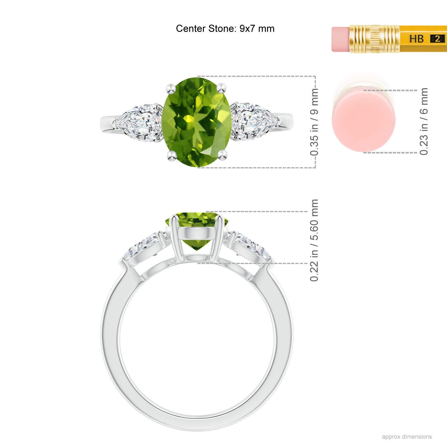 AAAA - Peridot / 2.7 CT / 14 KT White Gold