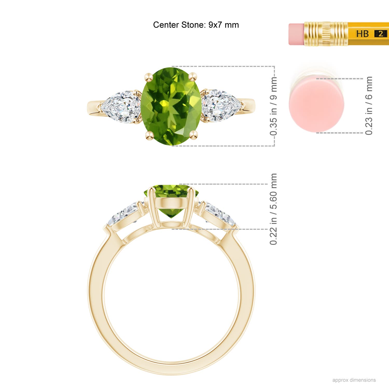 AAAA - Peridot / 2.7 CT / 14 KT Yellow Gold