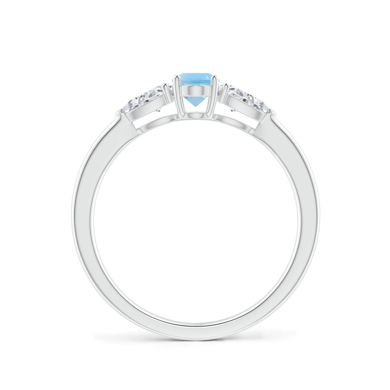 A - Swiss Blue Topaz / 0.94 CT / 14 KT White Gold