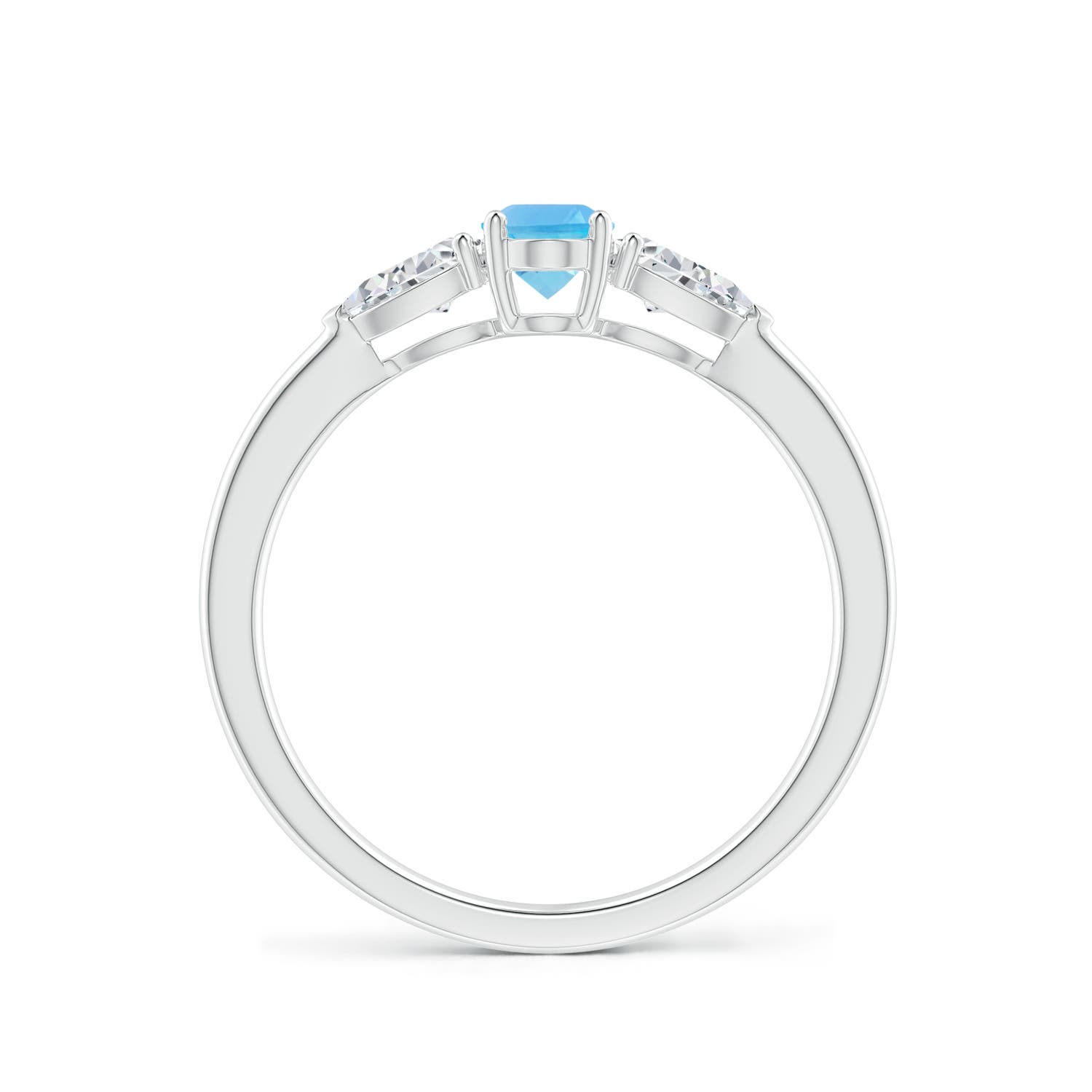 AA - Swiss Blue Topaz / 0.94 CT / 14 KT White Gold