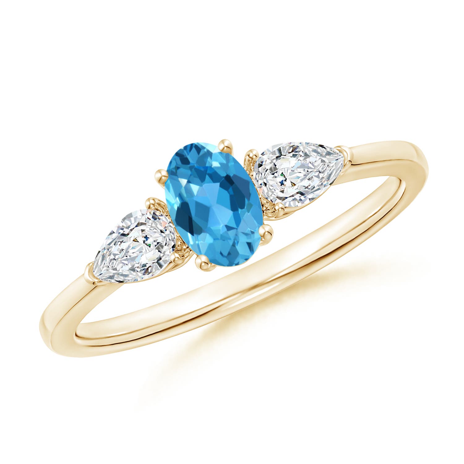 AAA - Swiss Blue Topaz / 0.94 CT / 14 KT Yellow Gold