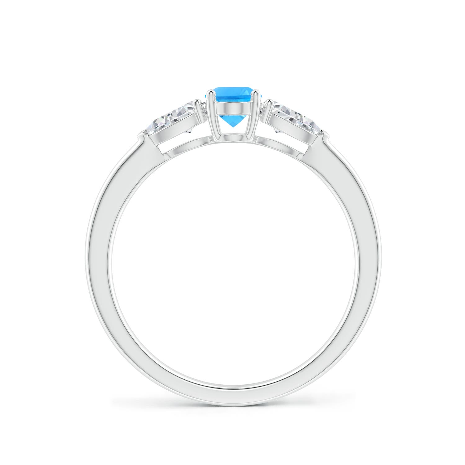 AAAA - Swiss Blue Topaz / 0.94 CT / 14 KT White Gold