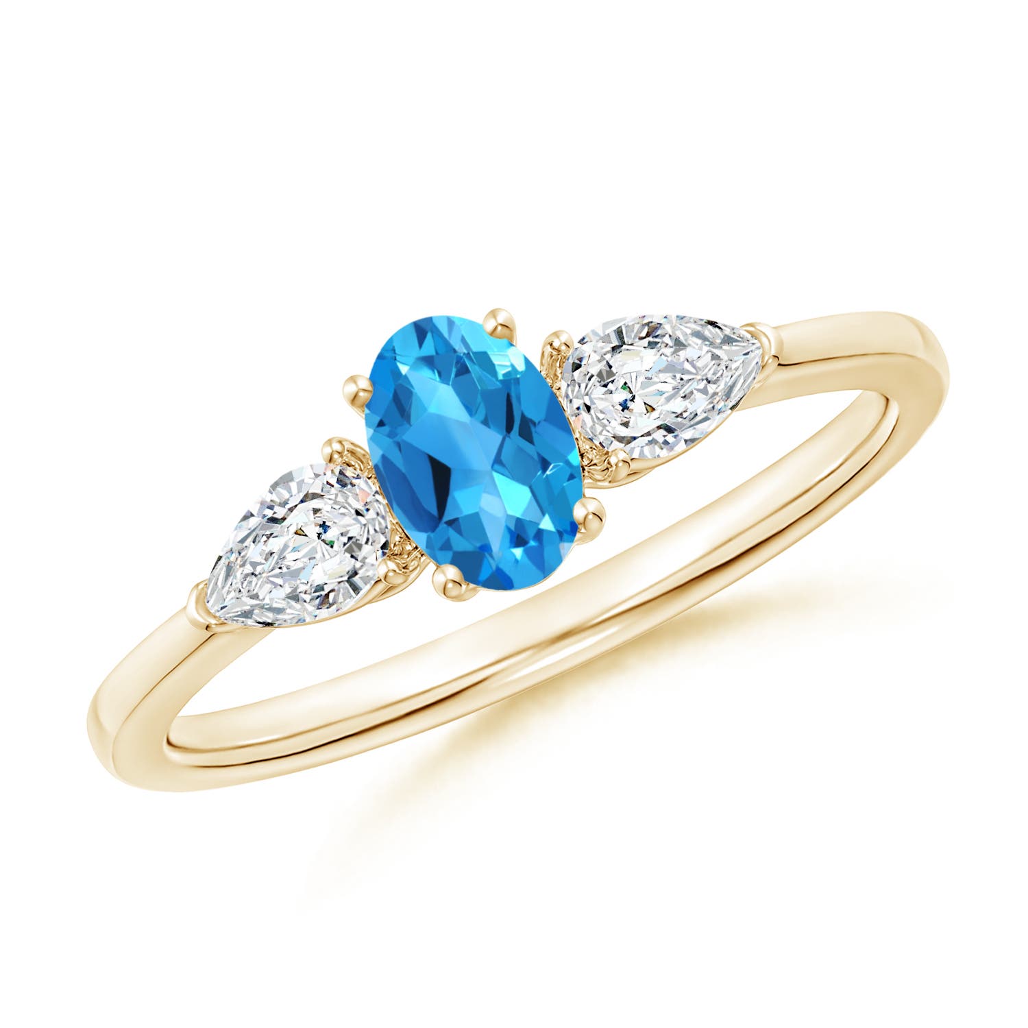 AAAA - Swiss Blue Topaz / 0.94 CT / 14 KT Yellow Gold