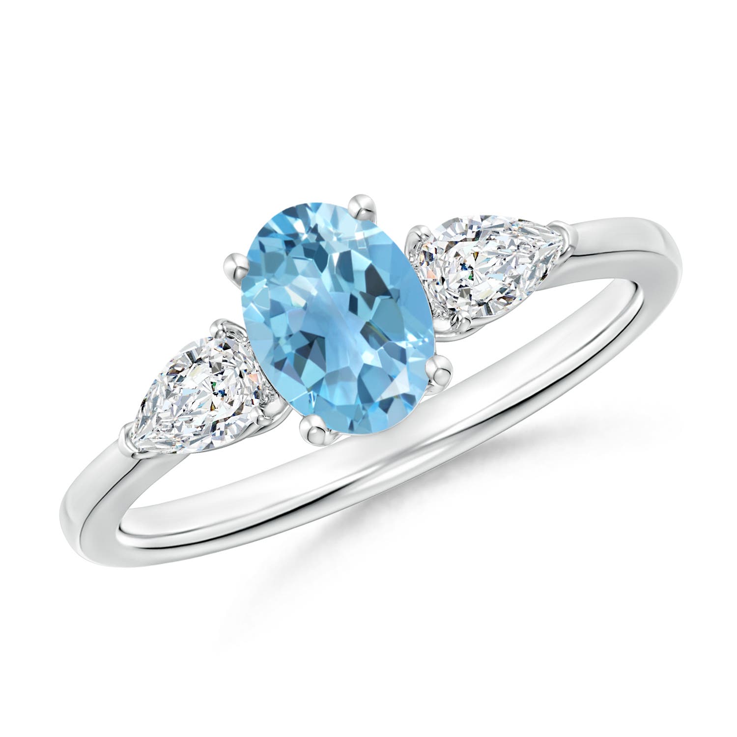 A - Swiss Blue Topaz / 1.35 CT / 14 KT White Gold