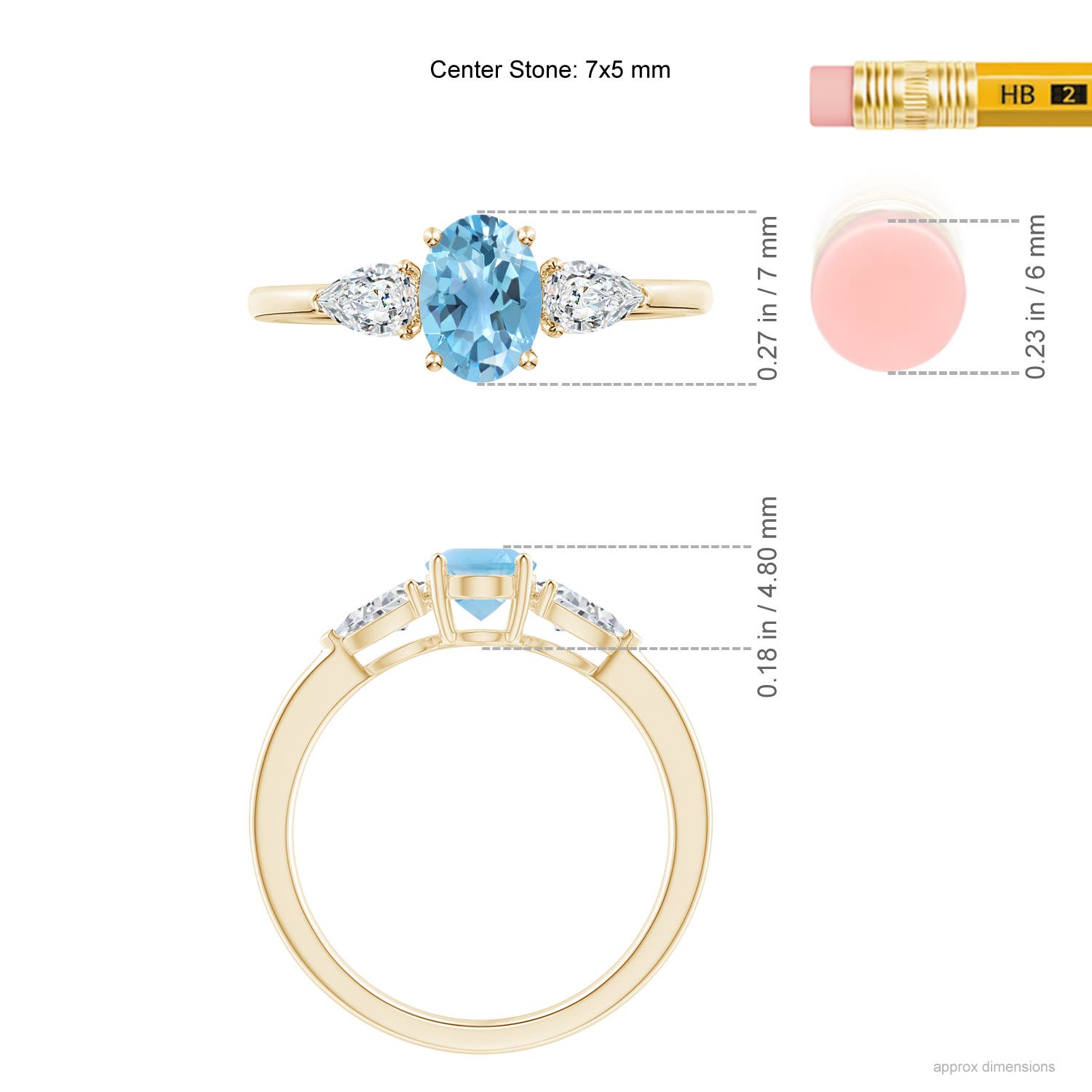 A - Swiss Blue Topaz / 1.35 CT / 14 KT Yellow Gold