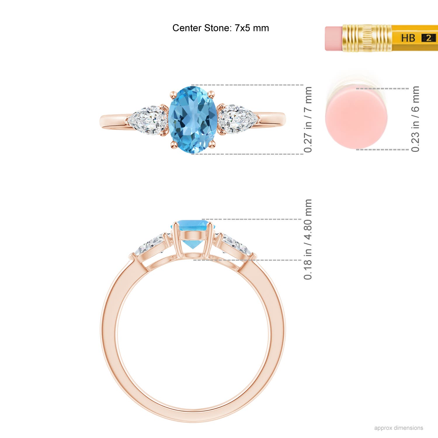 AA - Swiss Blue Topaz / 1.35 CT / 14 KT Rose Gold