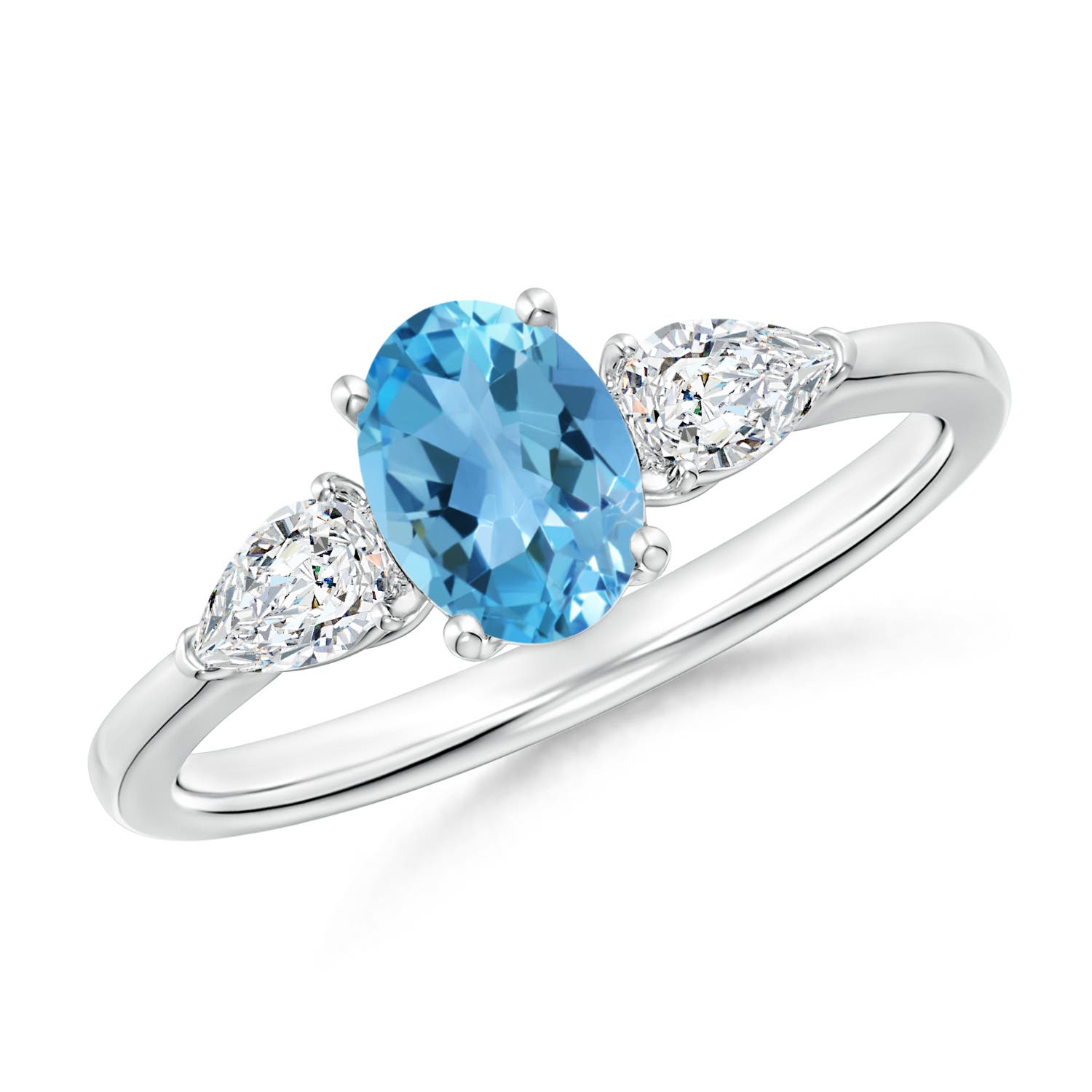 AA - Swiss Blue Topaz / 1.35 CT / 14 KT White Gold