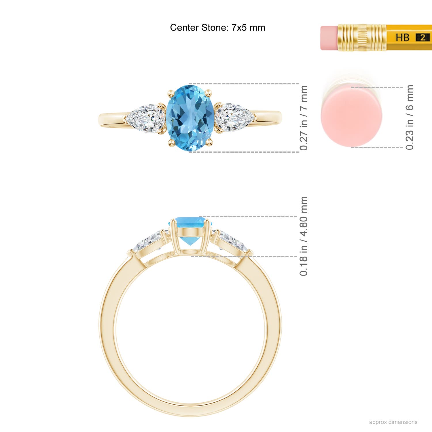 AA - Swiss Blue Topaz / 1.35 CT / 14 KT Yellow Gold