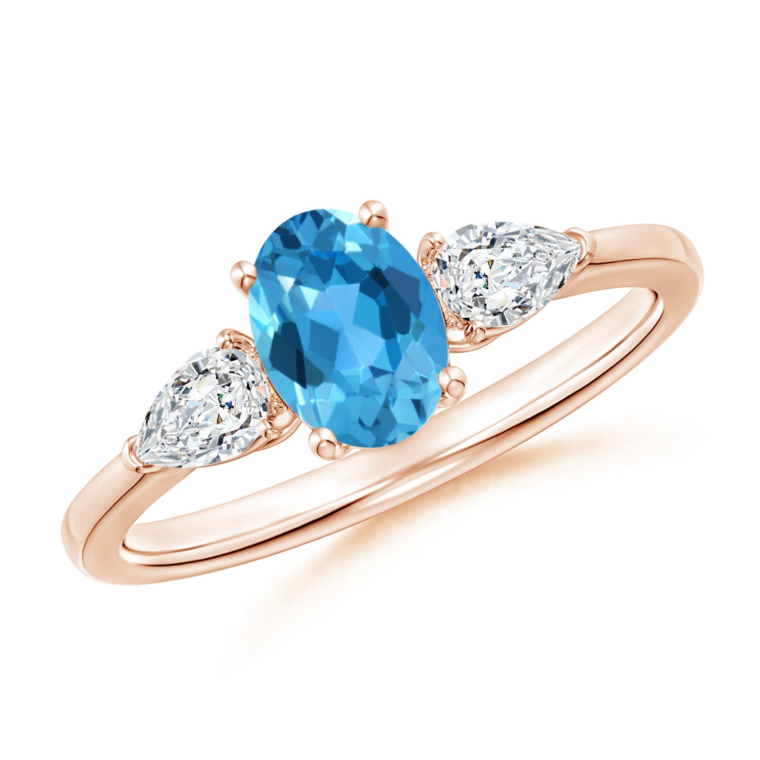 AAA - Swiss Blue Topaz / 1.35 CT / 14 KT Rose Gold