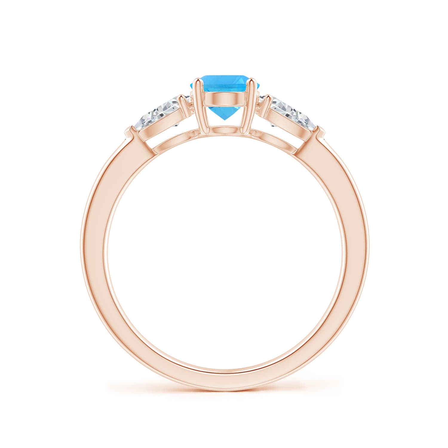 AAA - Swiss Blue Topaz / 1.35 CT / 14 KT Rose Gold