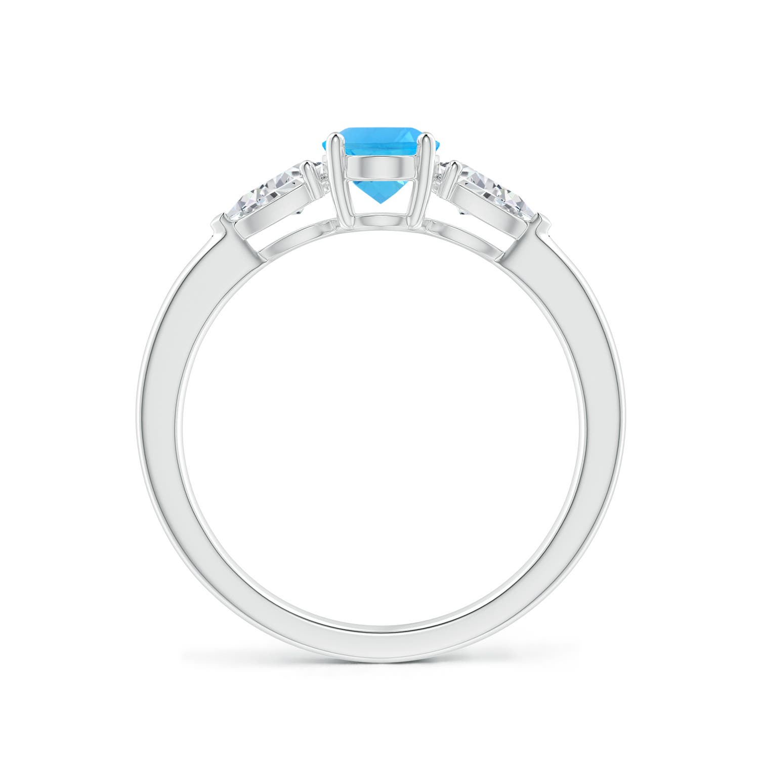 AAA - Swiss Blue Topaz / 1.35 CT / 14 KT White Gold