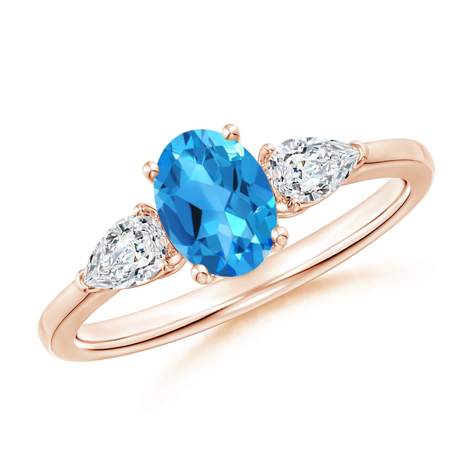 AAAA - Swiss Blue Topaz / 1.35 CT / 14 KT Rose Gold