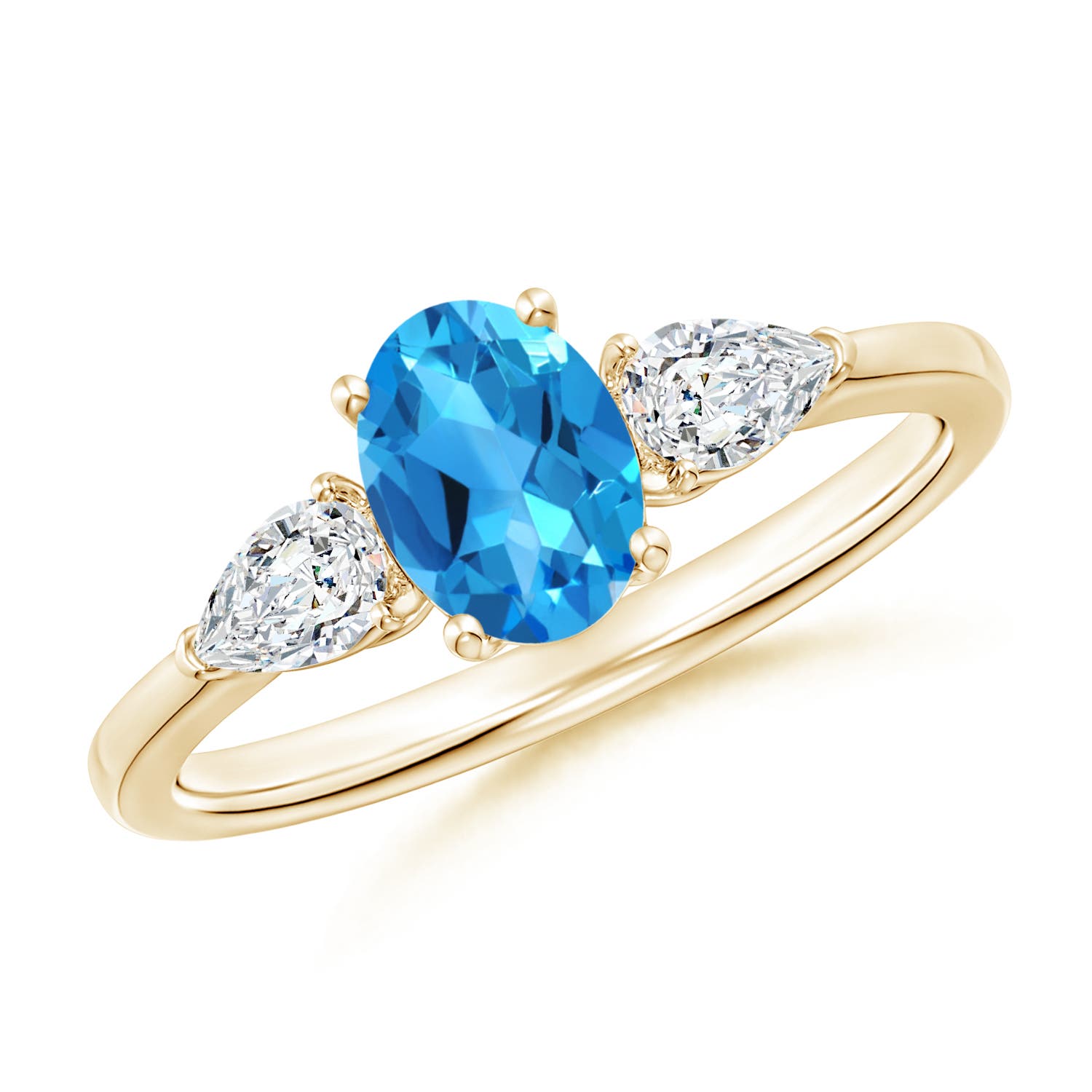 AAAA - Swiss Blue Topaz / 1.35 CT / 14 KT Yellow Gold