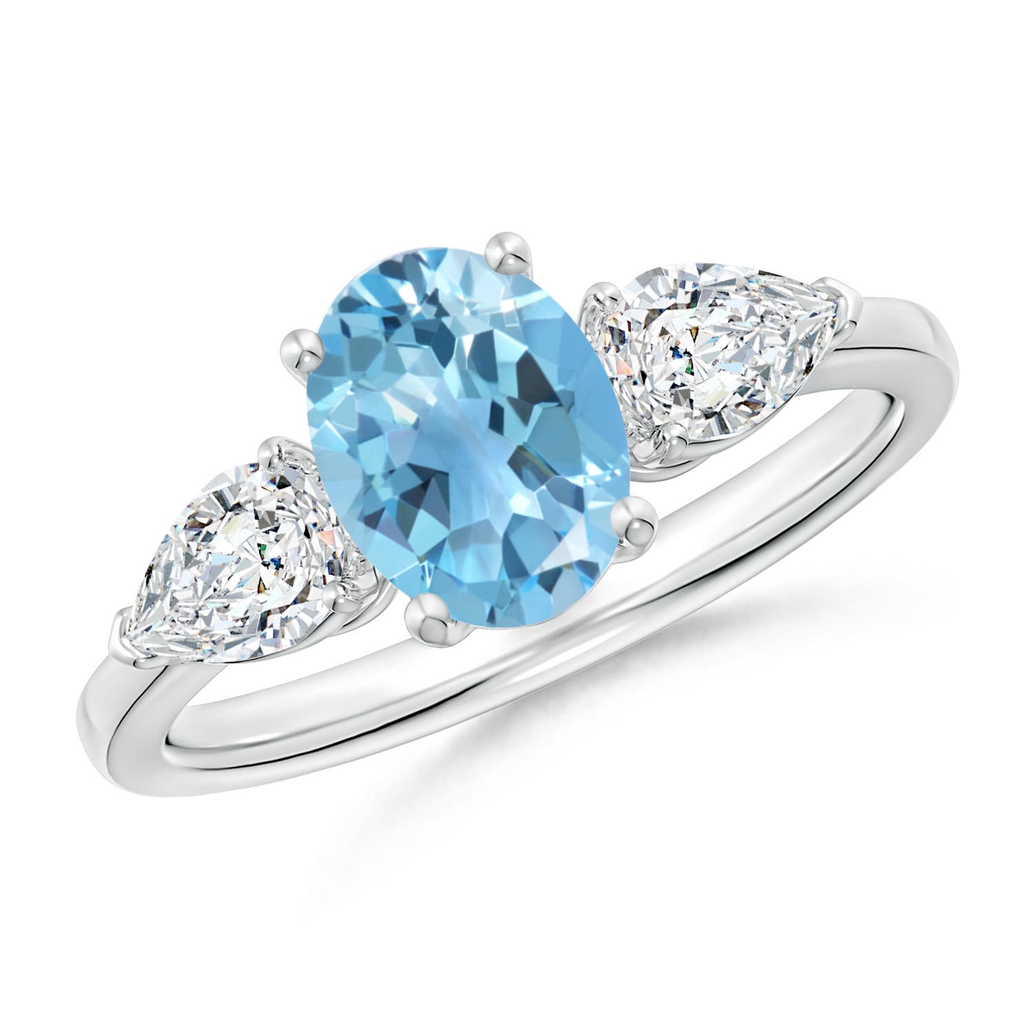 A - Swiss Blue Topaz / 2.3 CT / 14 KT White Gold