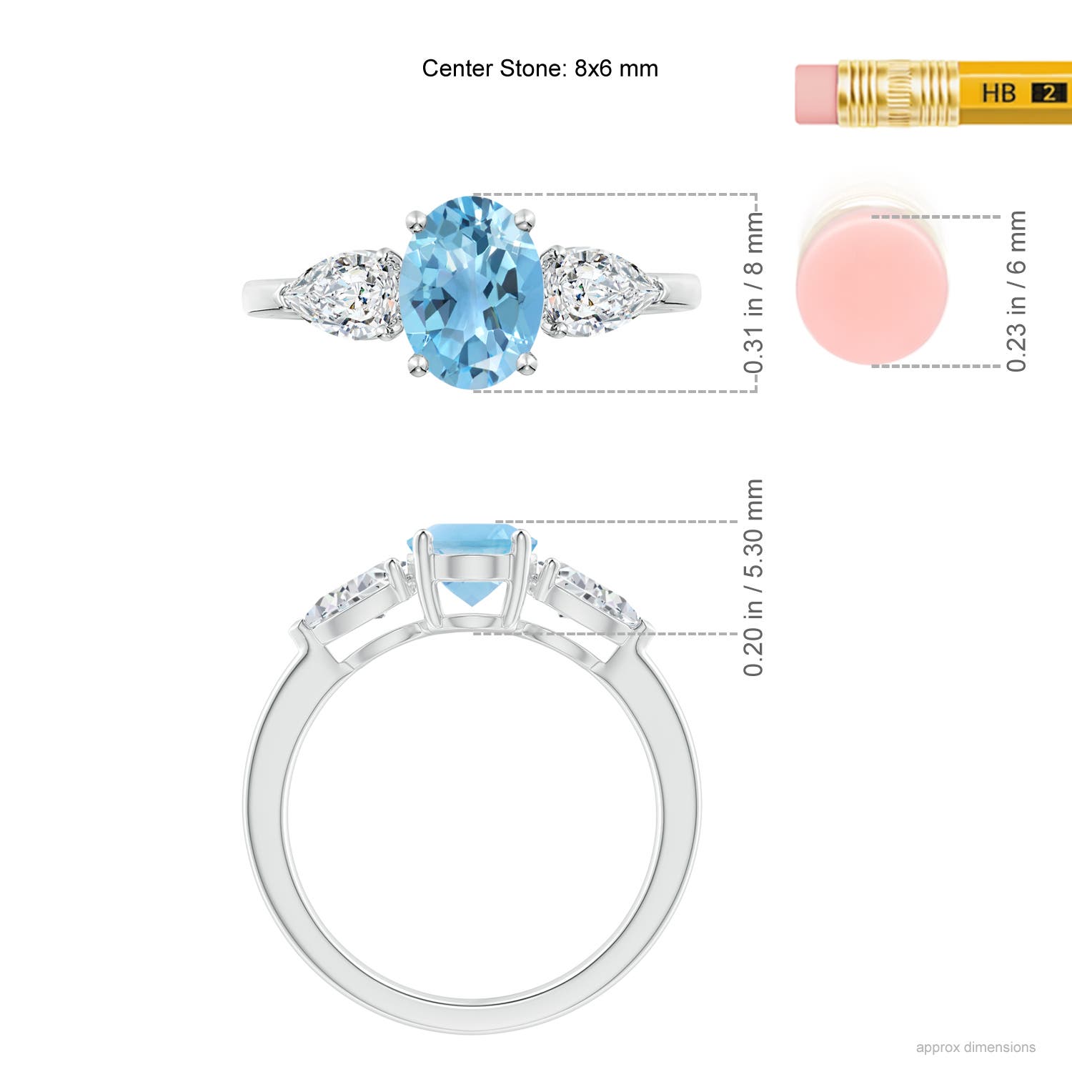 A - Swiss Blue Topaz / 2.3 CT / 14 KT White Gold