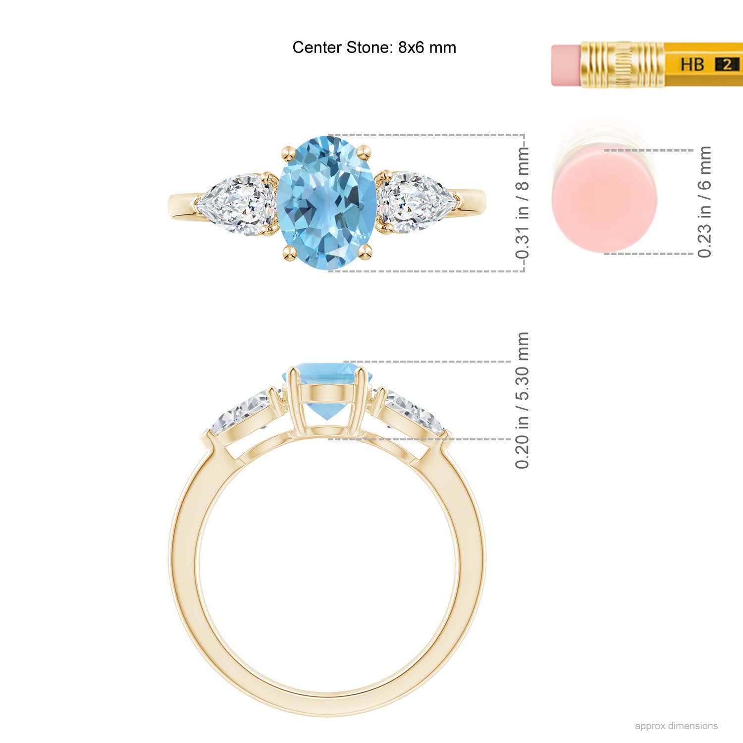 A - Swiss Blue Topaz / 2.3 CT / 14 KT Yellow Gold