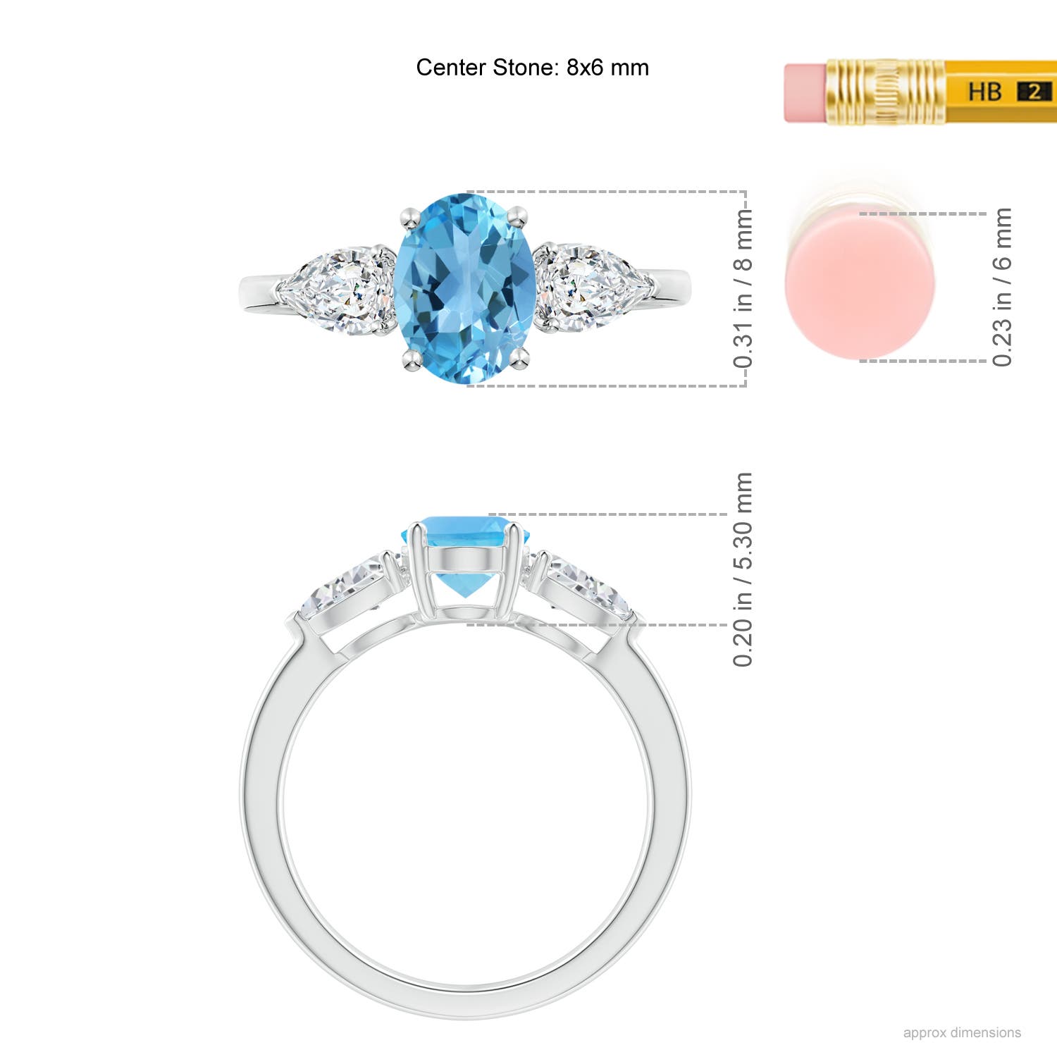 AA - Swiss Blue Topaz / 2.3 CT / 14 KT White Gold