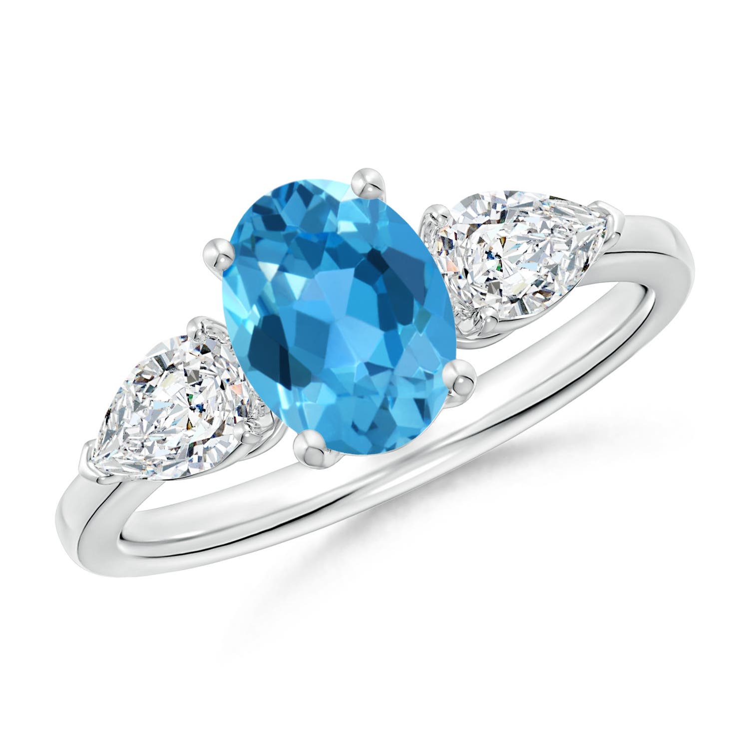 AAA - Swiss Blue Topaz / 2.3 CT / 14 KT White Gold