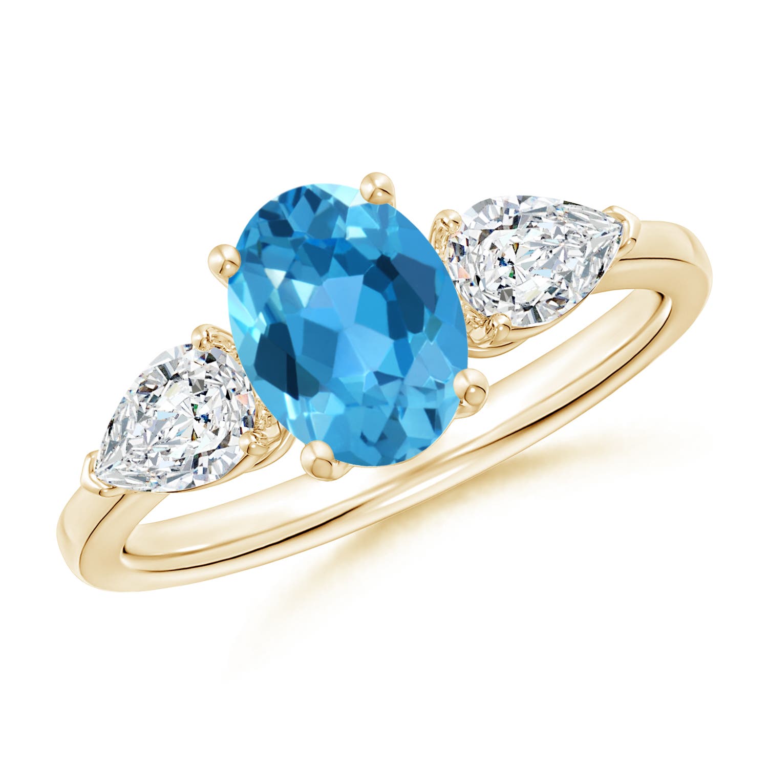 AAA - Swiss Blue Topaz / 2.3 CT / 14 KT Yellow Gold