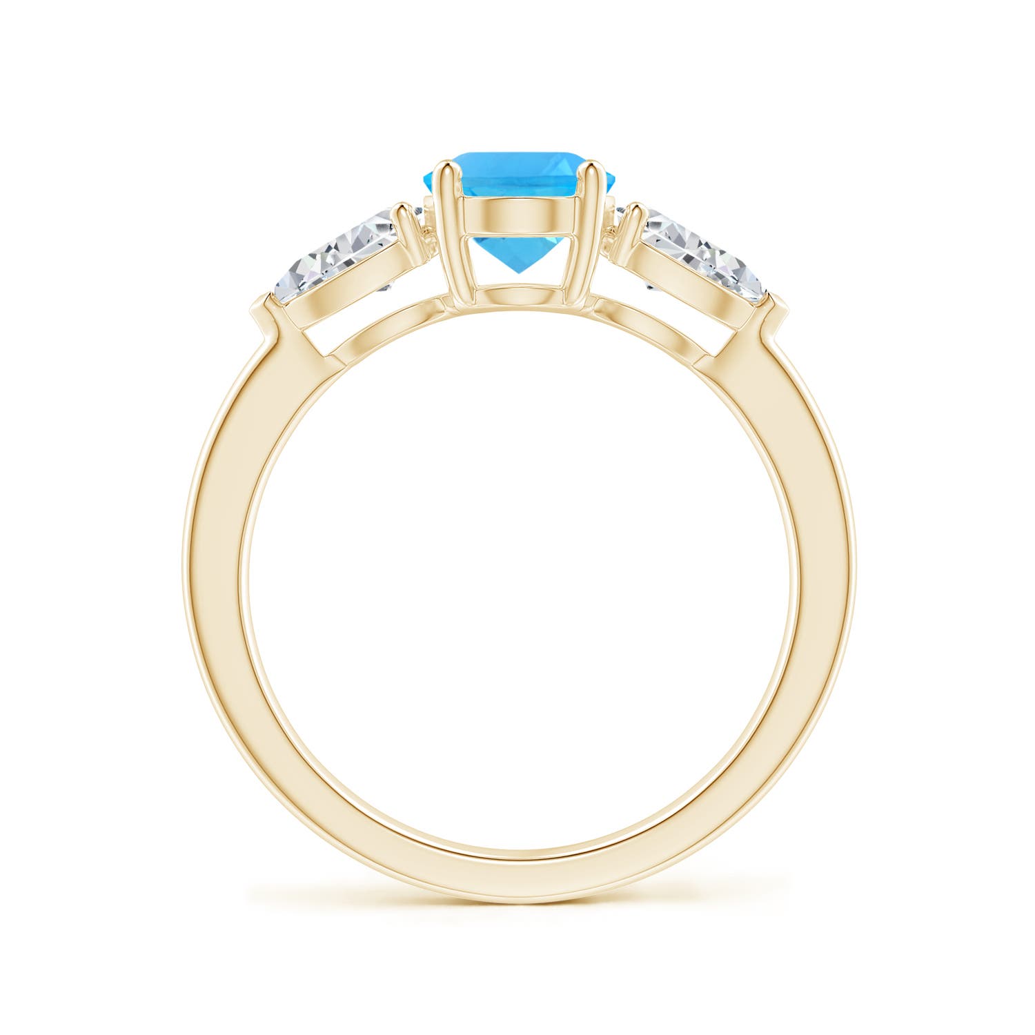 AAA - Swiss Blue Topaz / 2.3 CT / 14 KT Yellow Gold