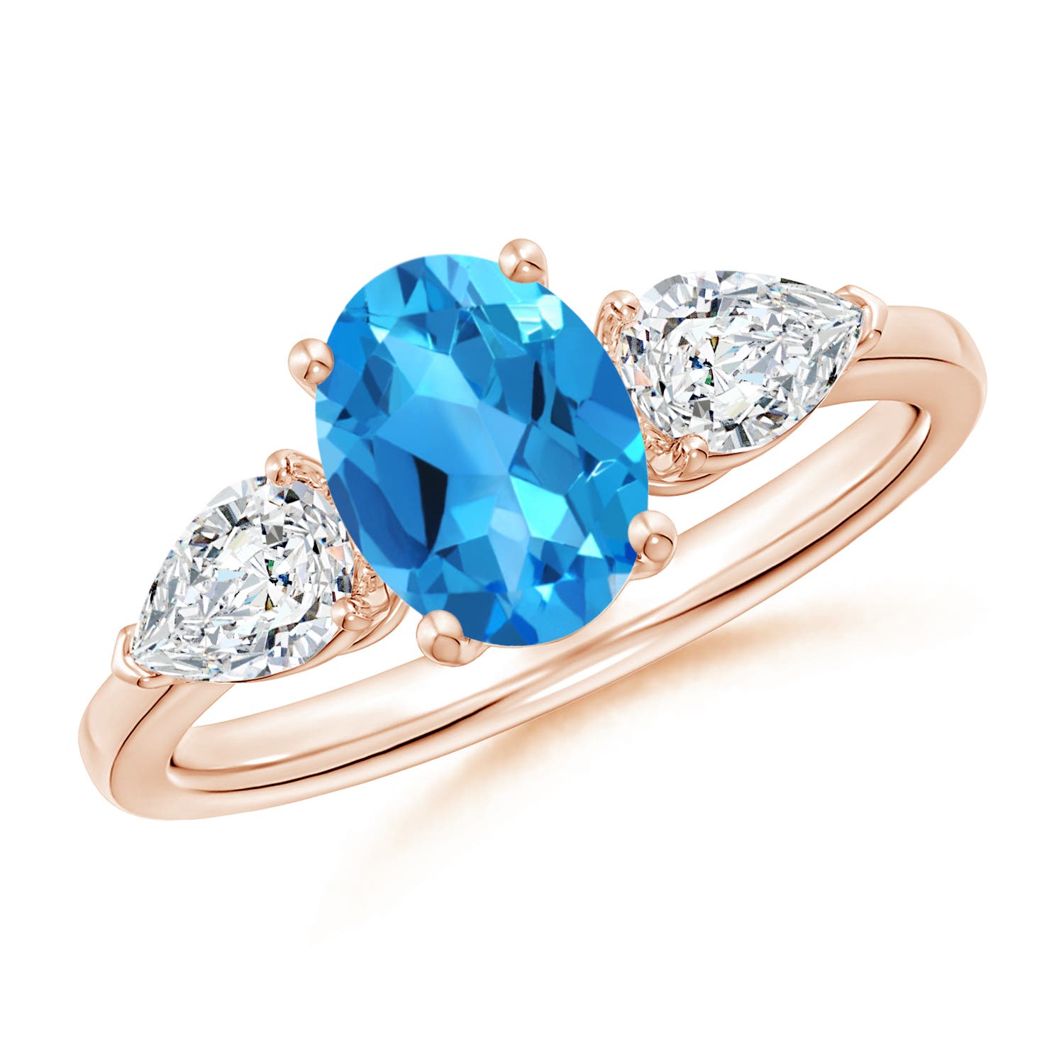 AAAA - Swiss Blue Topaz / 2.3 CT / 14 KT Rose Gold