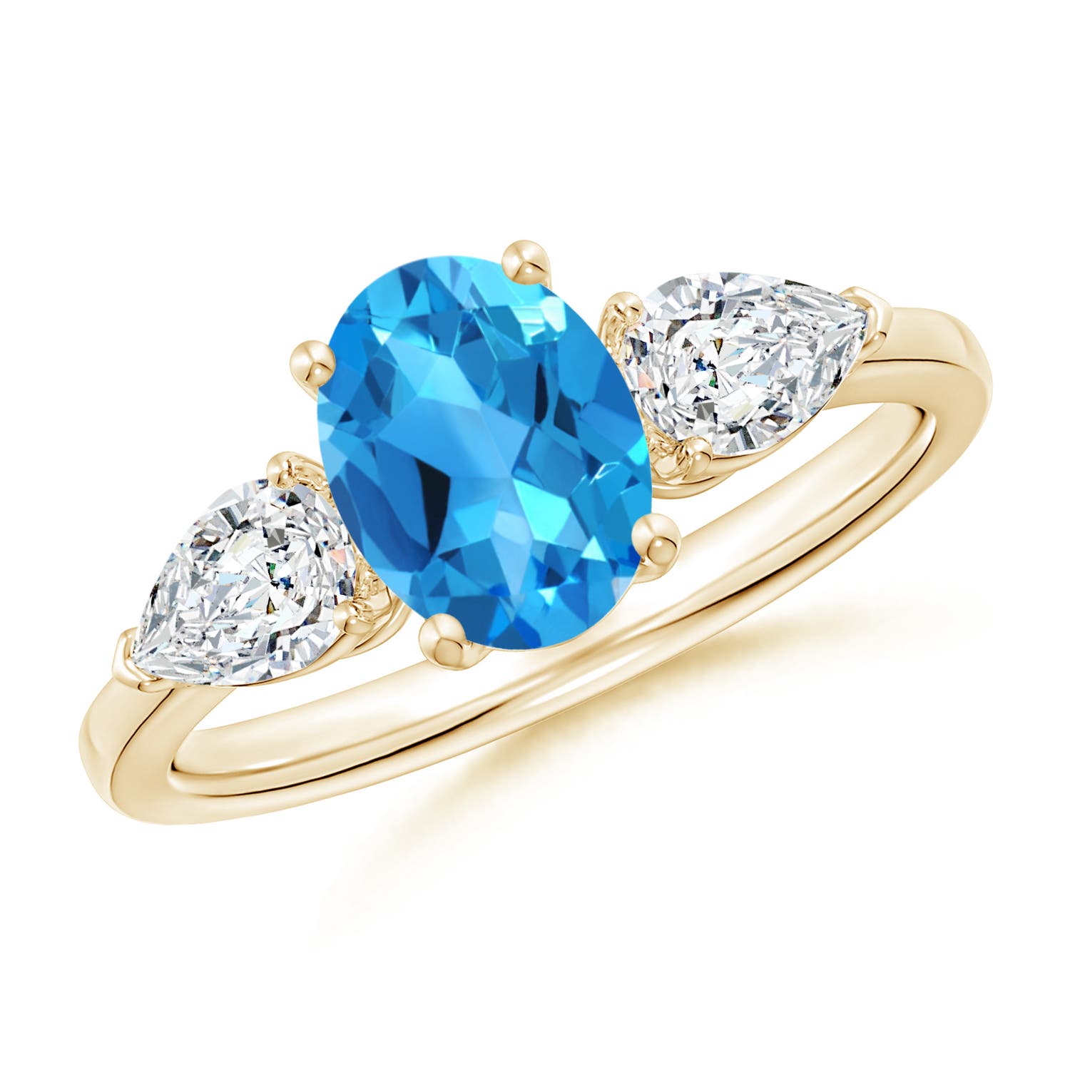 AAAA - Swiss Blue Topaz / 2.3 CT / 14 KT Yellow Gold