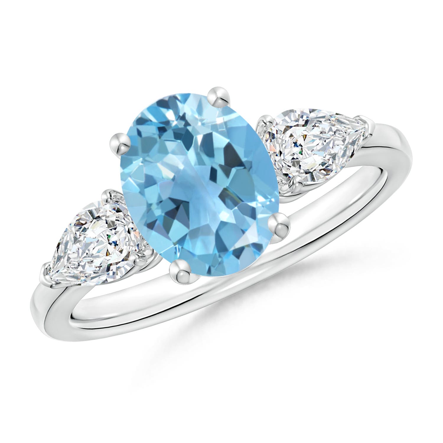 A - Swiss Blue Topaz / 3.05 CT / 14 KT White Gold