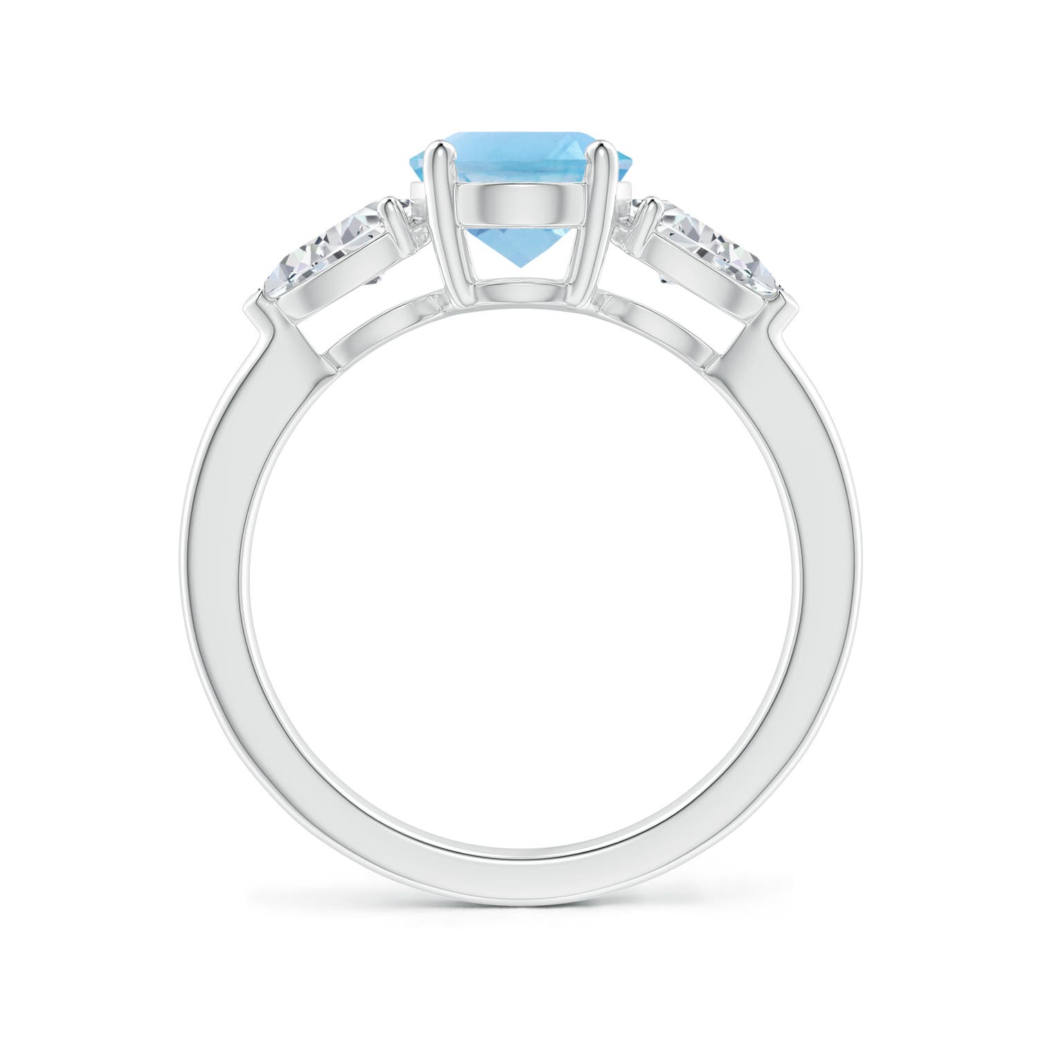 A - Swiss Blue Topaz / 3.05 CT / 14 KT White Gold