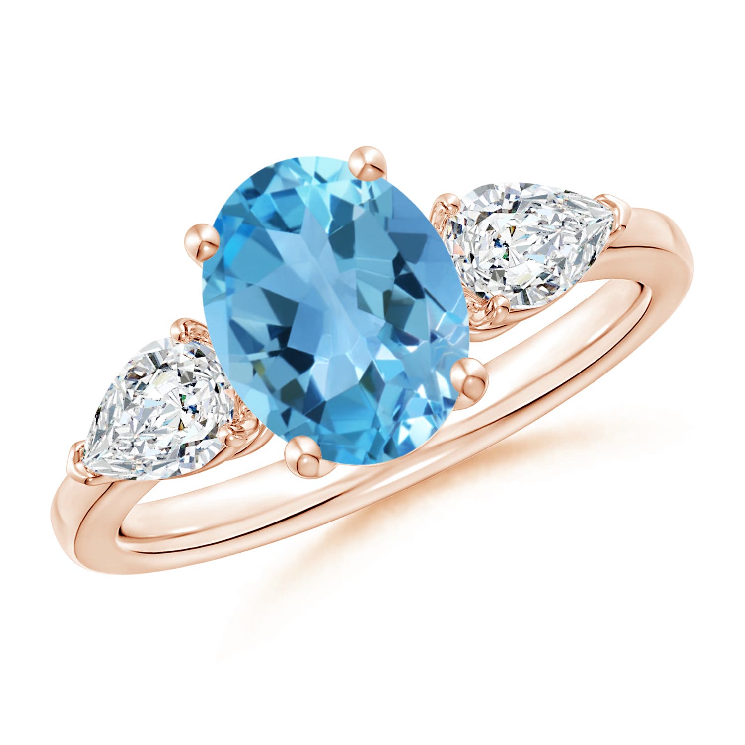 AA - Swiss Blue Topaz / 3.05 CT / 14 KT Rose Gold