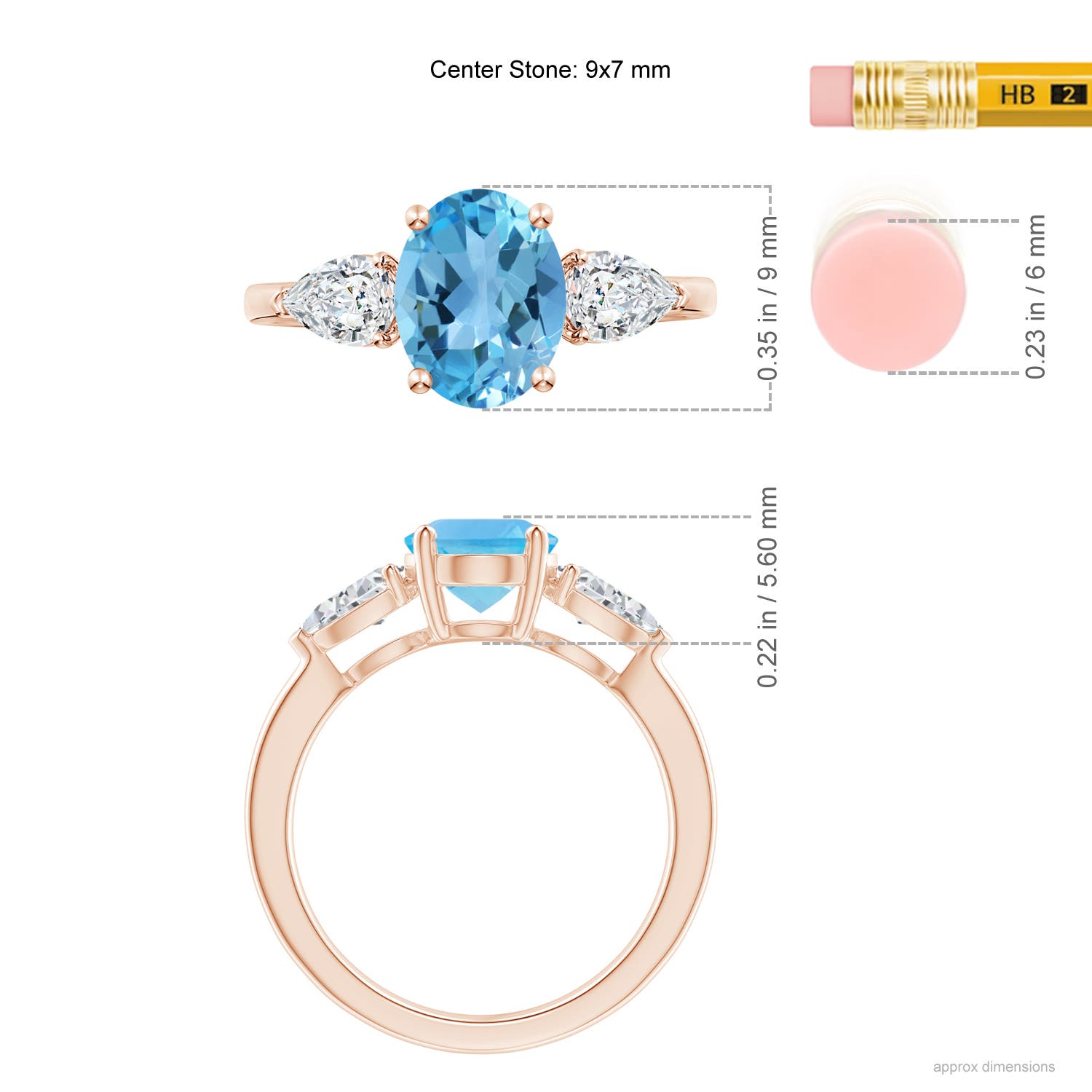 AA - Swiss Blue Topaz / 3.05 CT / 14 KT Rose Gold