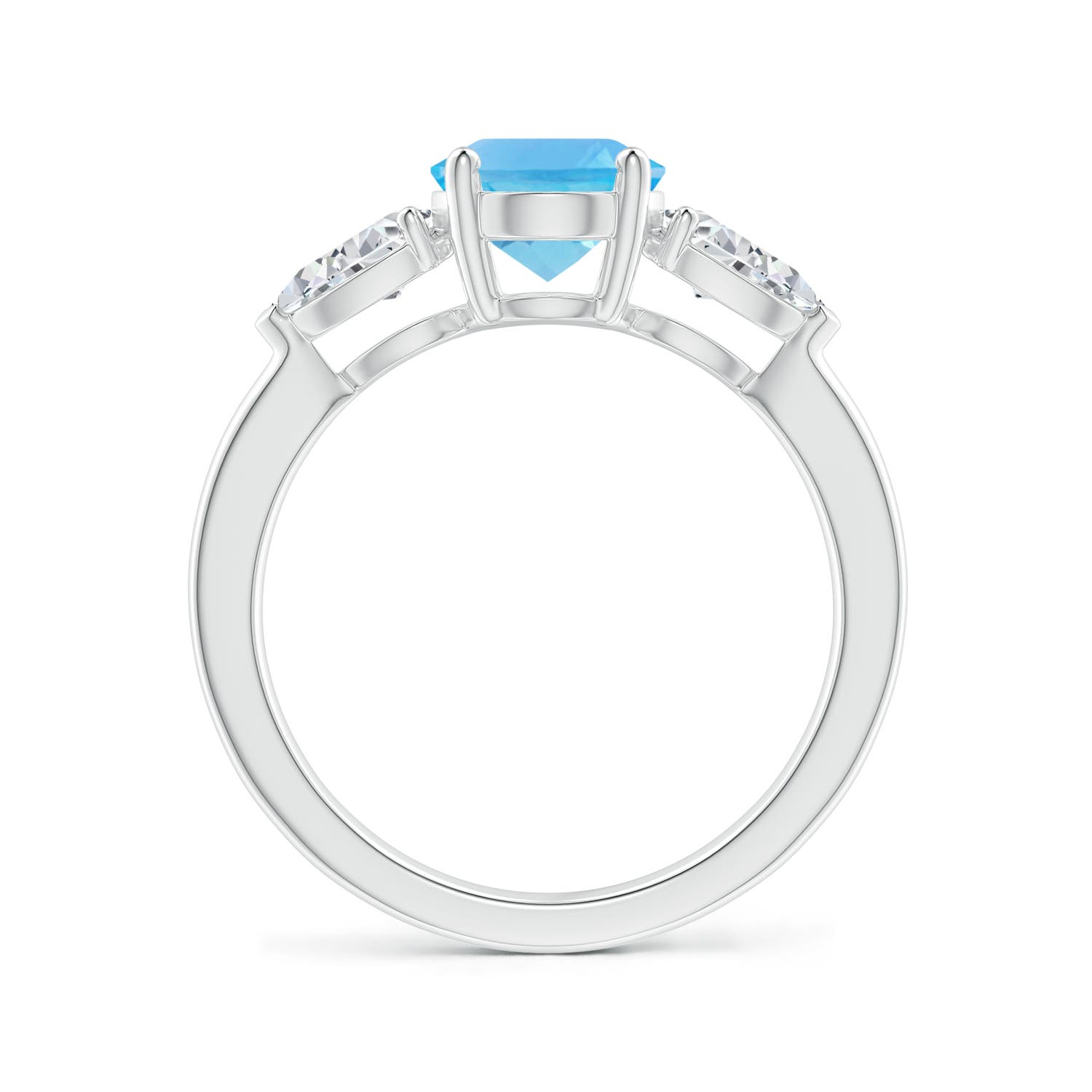 AA - Swiss Blue Topaz / 3.05 CT / 14 KT White Gold