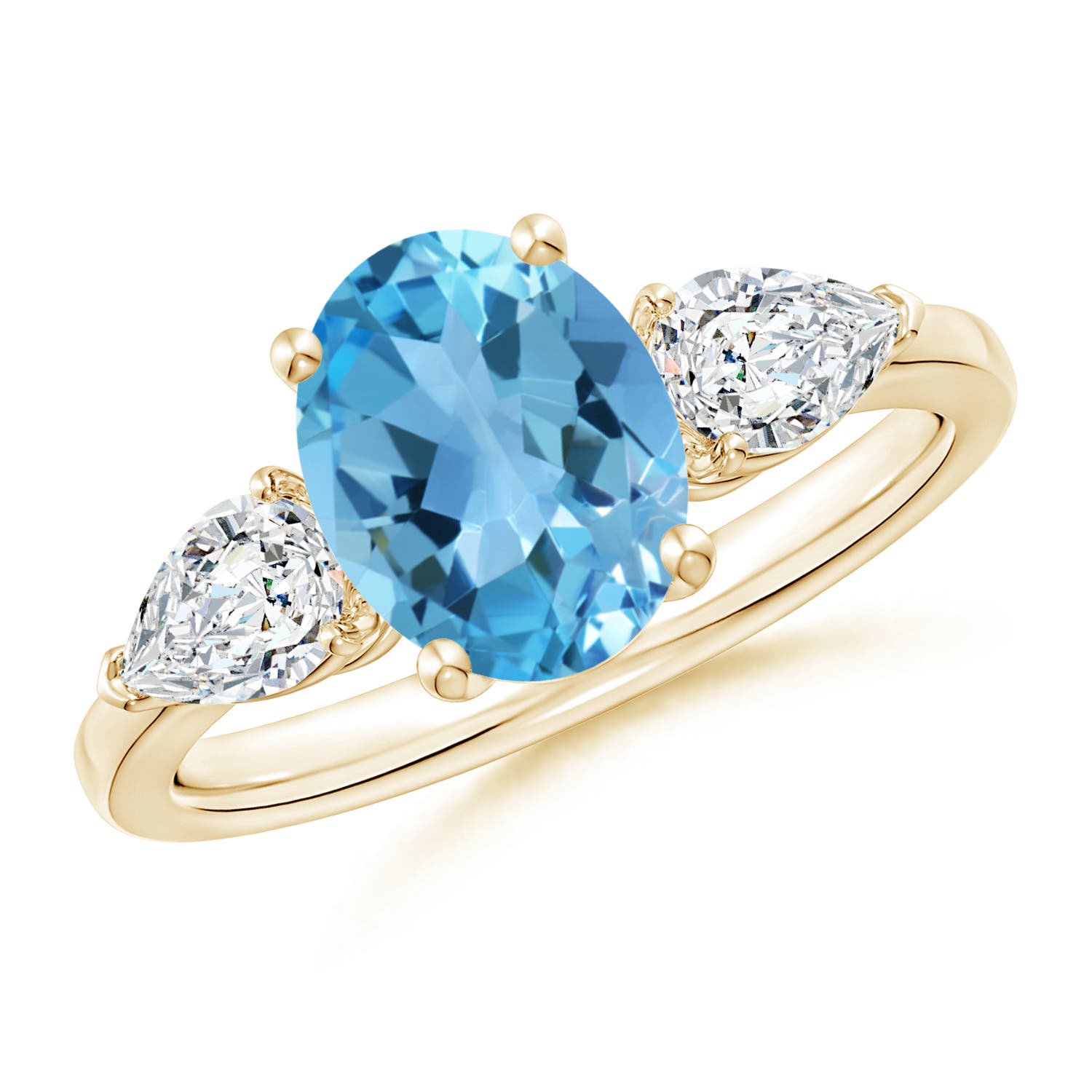 AA - Swiss Blue Topaz / 3.05 CT / 14 KT Yellow Gold