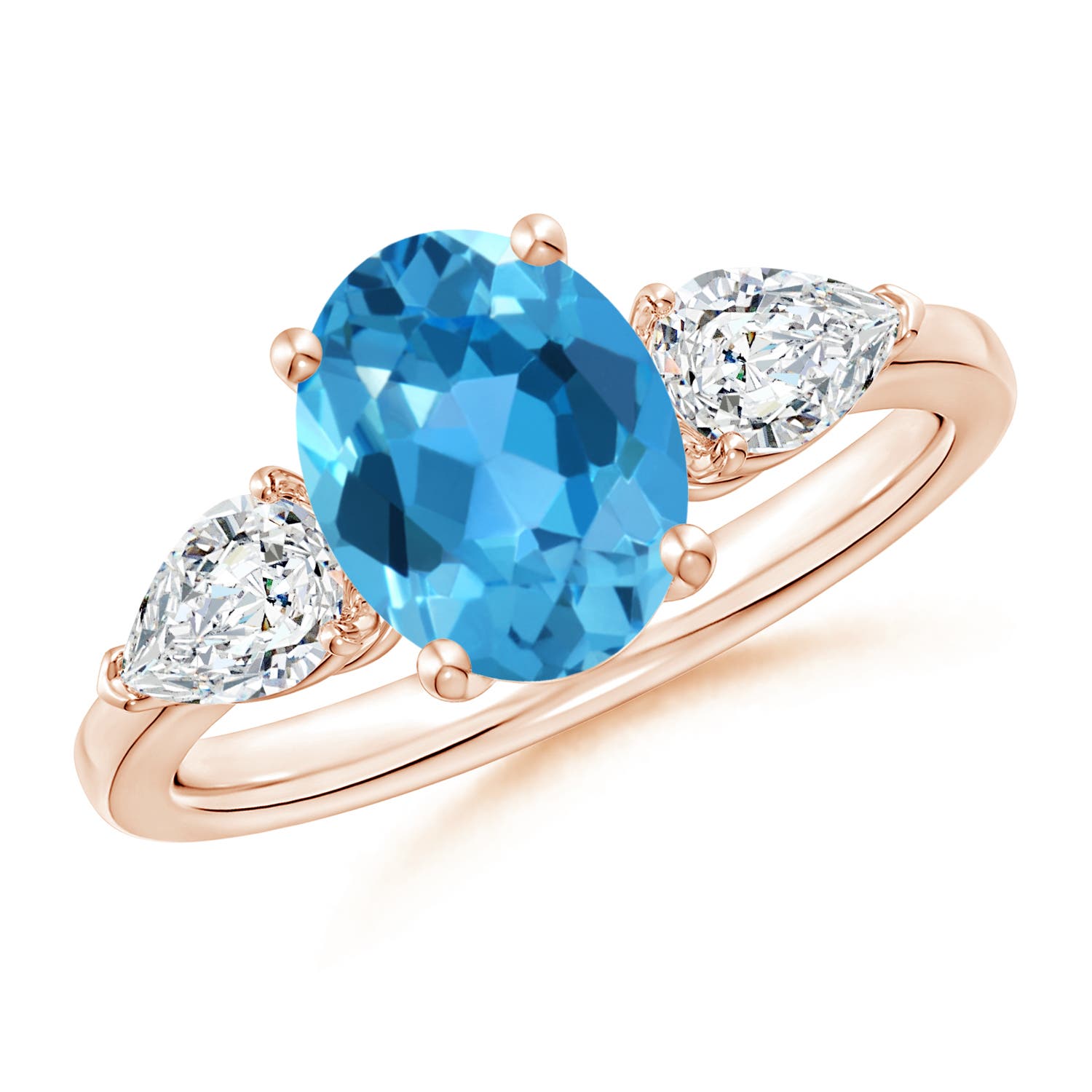 AAA - Swiss Blue Topaz / 3.05 CT / 14 KT Rose Gold