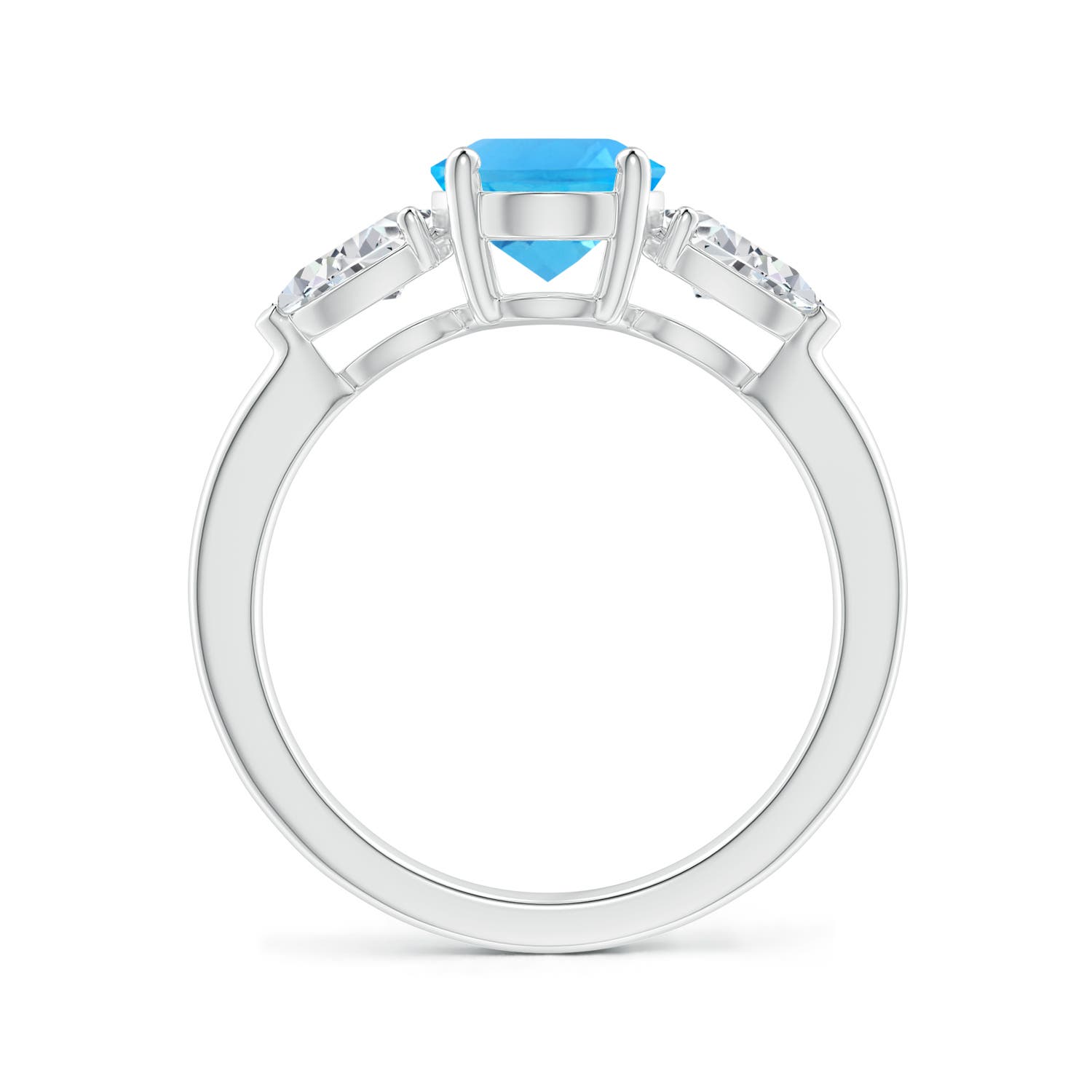 AAA - Swiss Blue Topaz / 3.05 CT / 14 KT White Gold