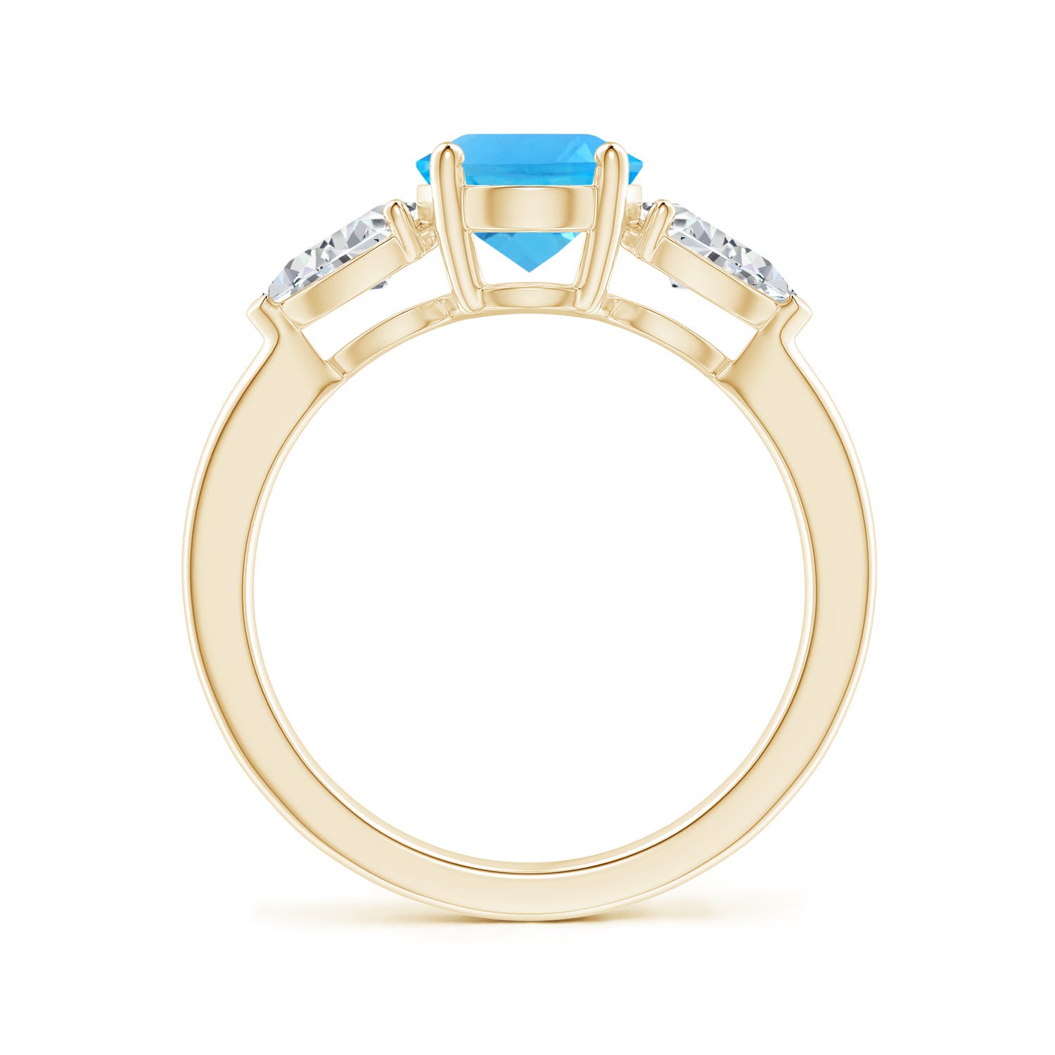 AAA - Swiss Blue Topaz / 3.05 CT / 14 KT Yellow Gold