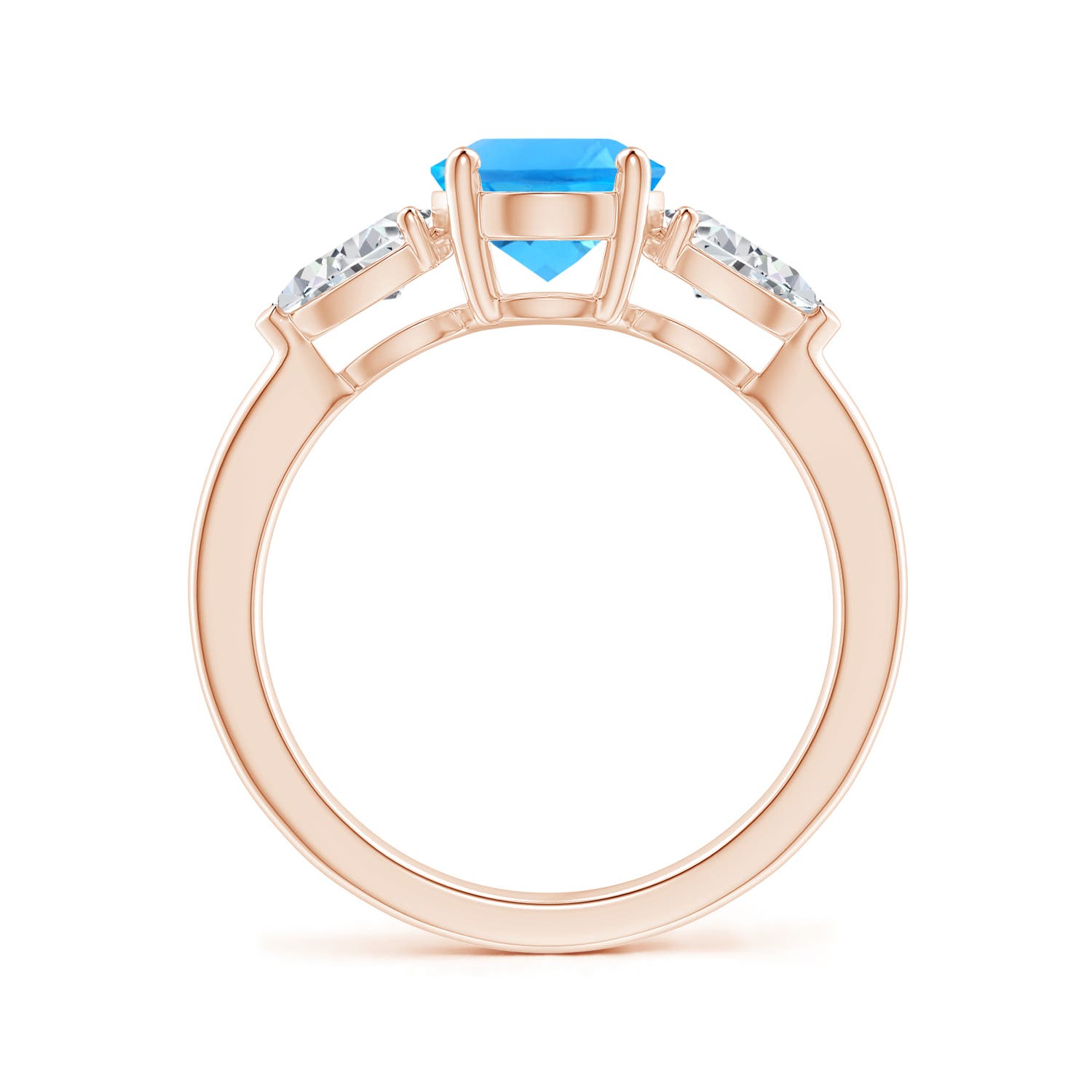 AAAA - Swiss Blue Topaz / 3.05 CT / 14 KT Rose Gold