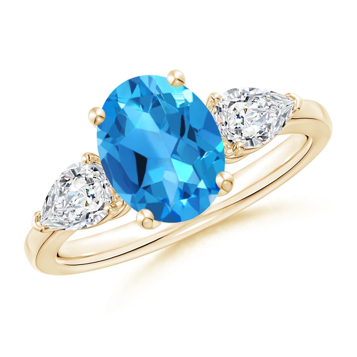 AAAA - Swiss Blue Topaz / 3.05 CT / 14 KT Yellow Gold