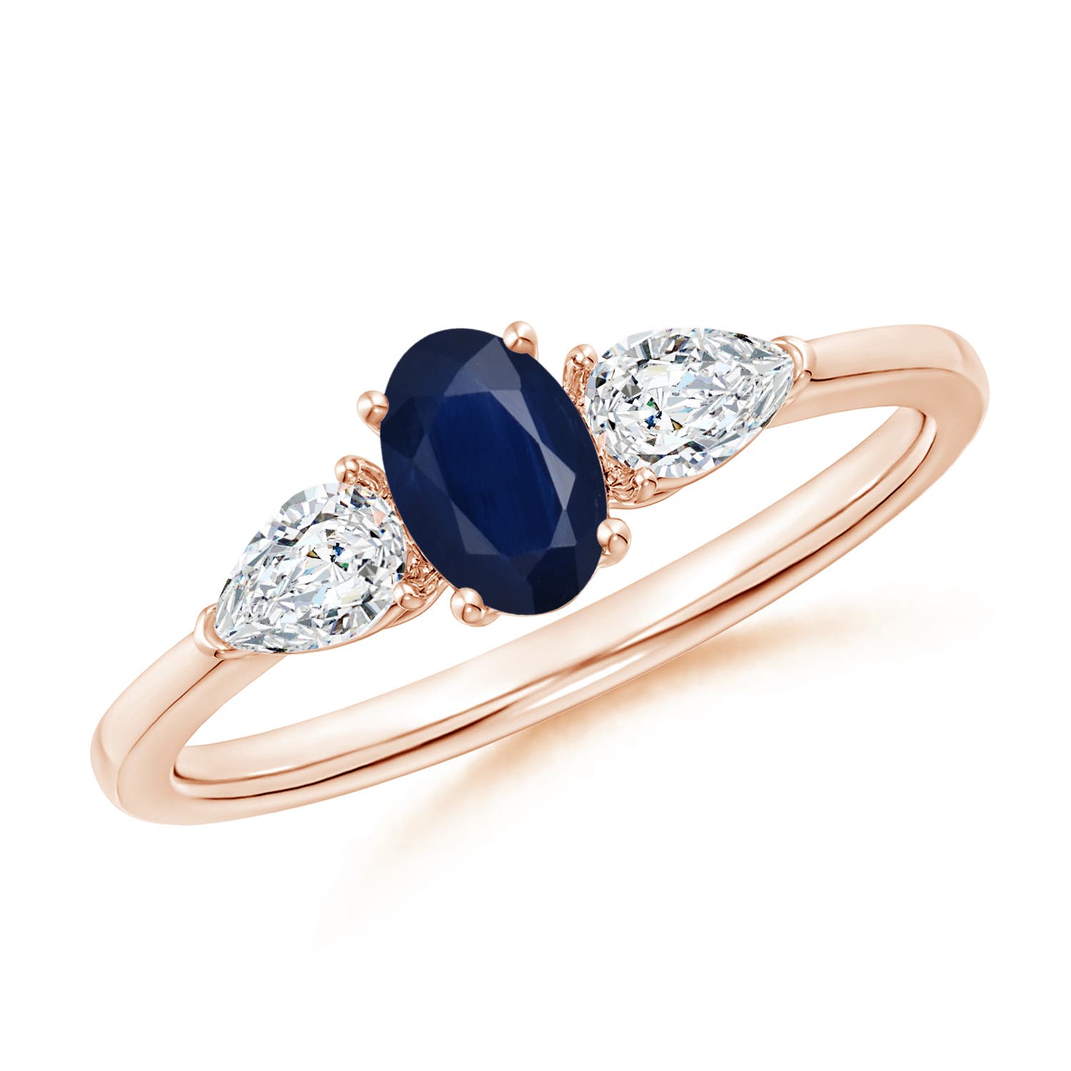 A - Blue Sapphire / 1 CT / 14 KT Rose Gold