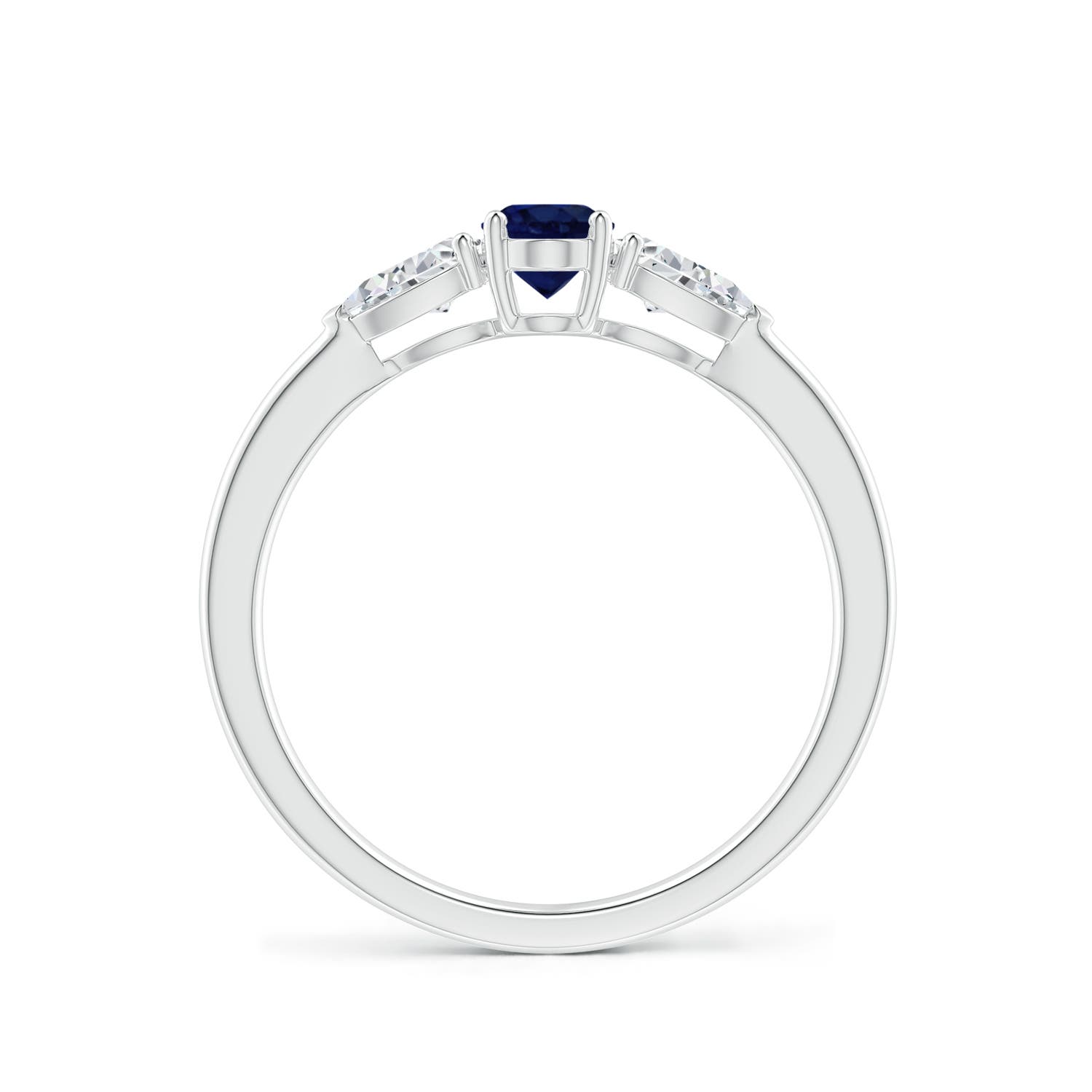 A - Blue Sapphire / 1 CT / 14 KT White Gold