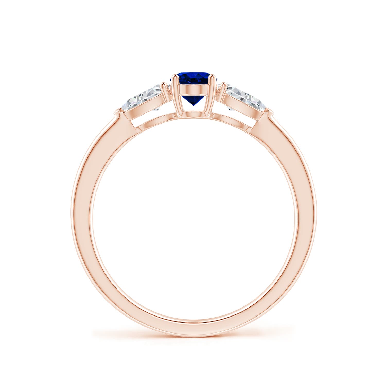 AAAA - Blue Sapphire / 1 CT / 14 KT Rose Gold