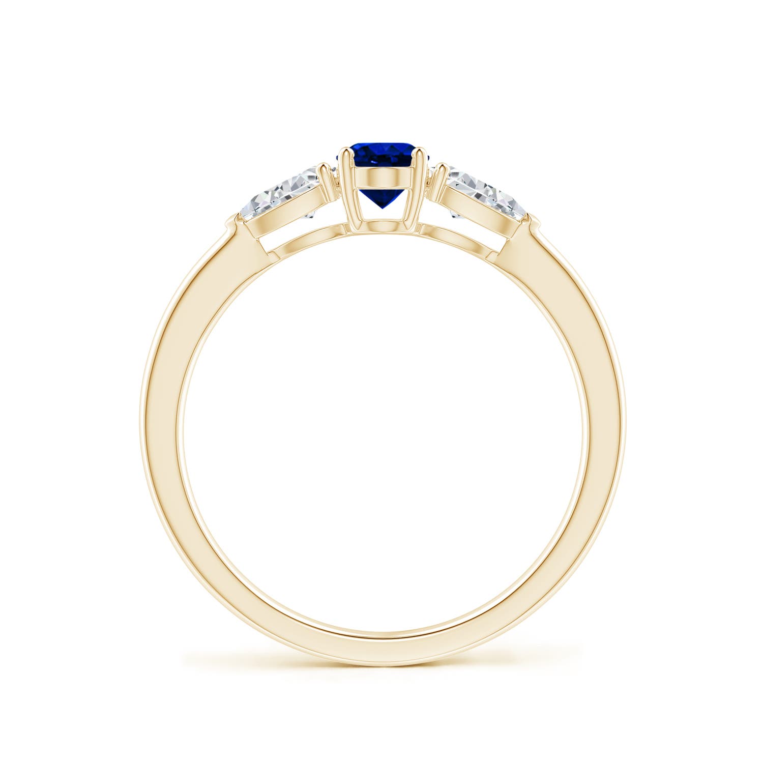 AAAA - Blue Sapphire / 1 CT / 14 KT Yellow Gold