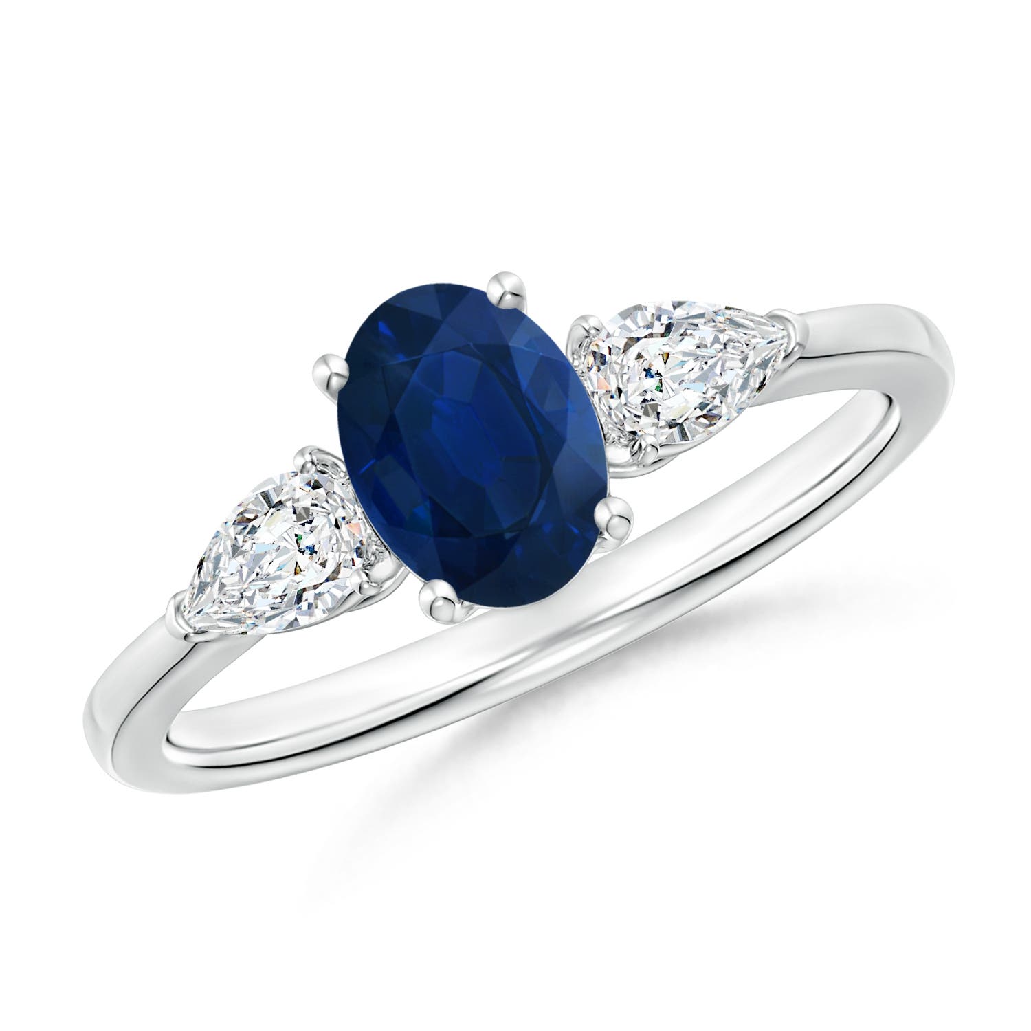 AA - Blue Sapphire / 1.25 CT / 14 KT White Gold